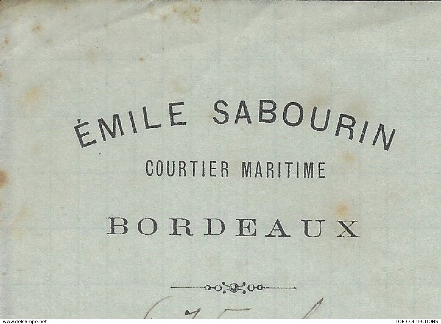 1879  NAVIGATION NAVIRE ST JEAN Allant à Nouméa RARE  INVENTAIRE CARGAISON  Par Sabourin Courtier MARCHANDISES - 1800 – 1899