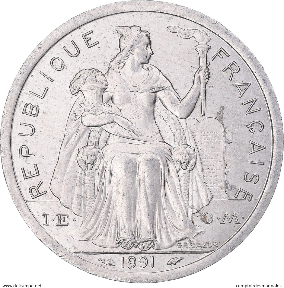 Monnaie, Nouvelle-Calédonie, 2 Francs, 1991 - New Caledonia