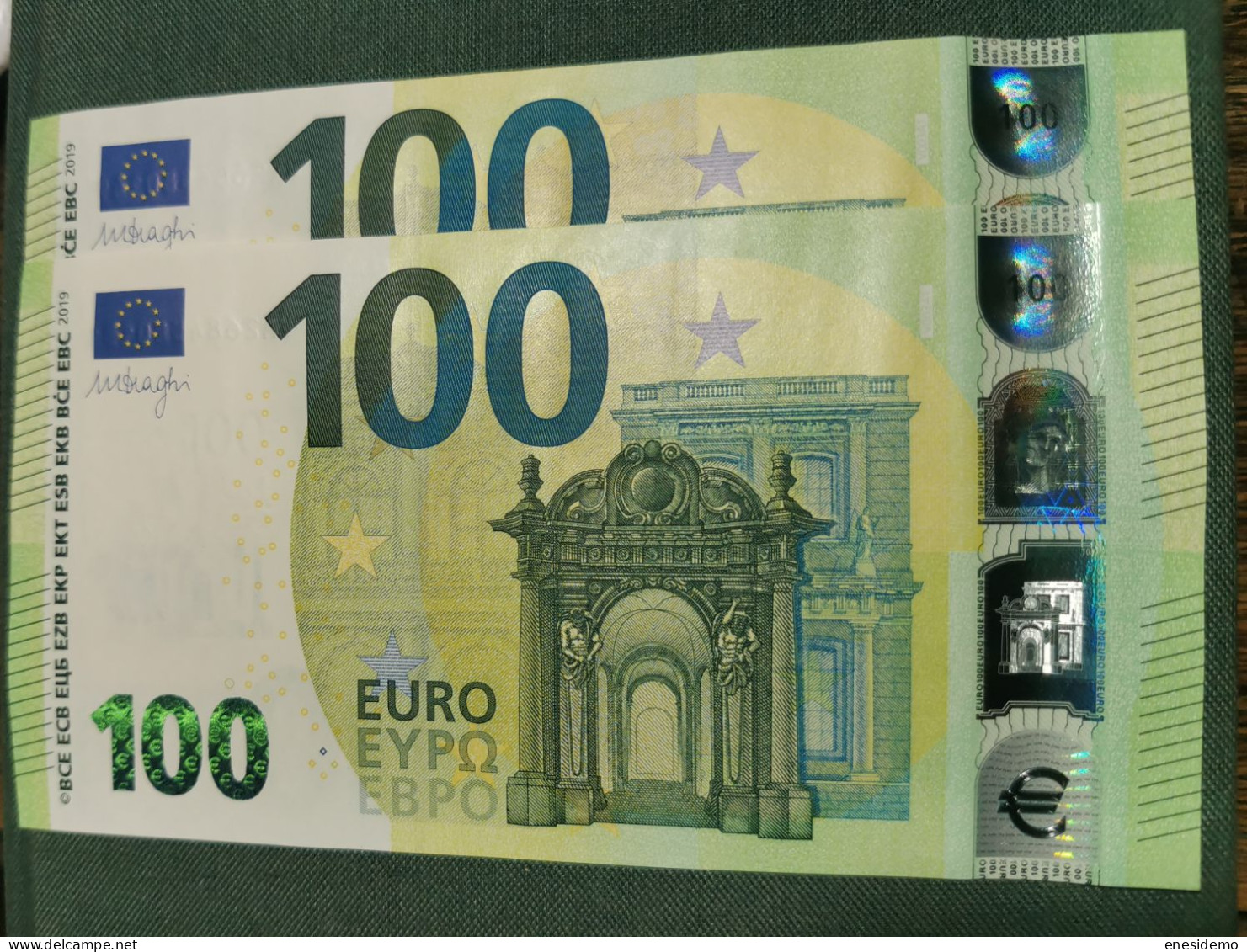 100 EURO SPAIN 2019  DRAGHI V003A1 VA CORRELATIVE COUPLE SC UNCIRCULATED  PERFECT