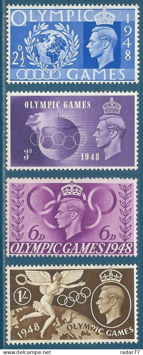 Grande-Bretagne N°241 à 244 Jeux Olympiques De Londres 1948 Neuf** - Ongebruikt