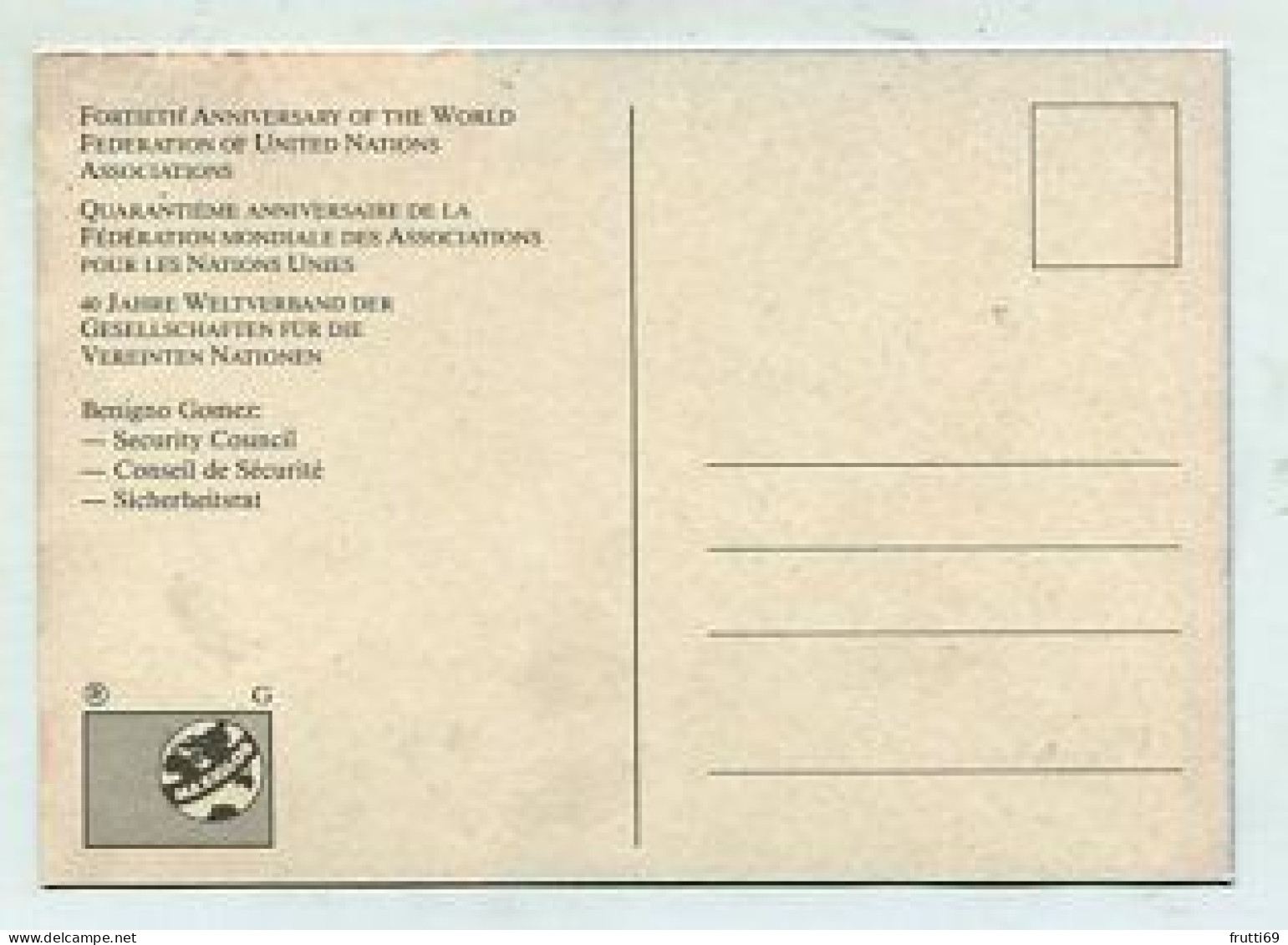 MC 158694 UNITED NATIONS - Genf - 40 Jahre Weltverband Der Gesellschaften Für Die Vereinten Nationen - Cartes-maximum