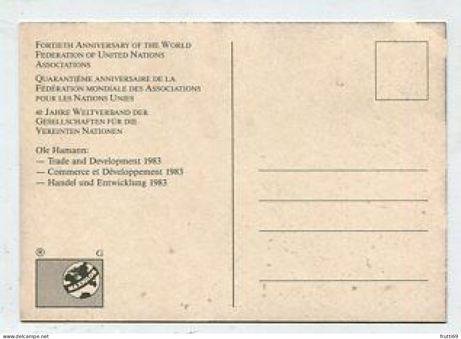 MC 158695 UNITED NATIONS - Genf - 40 Jahre Weltverband Der Gesellschaften Für Die Vereinten Nationen - Maximum Cards