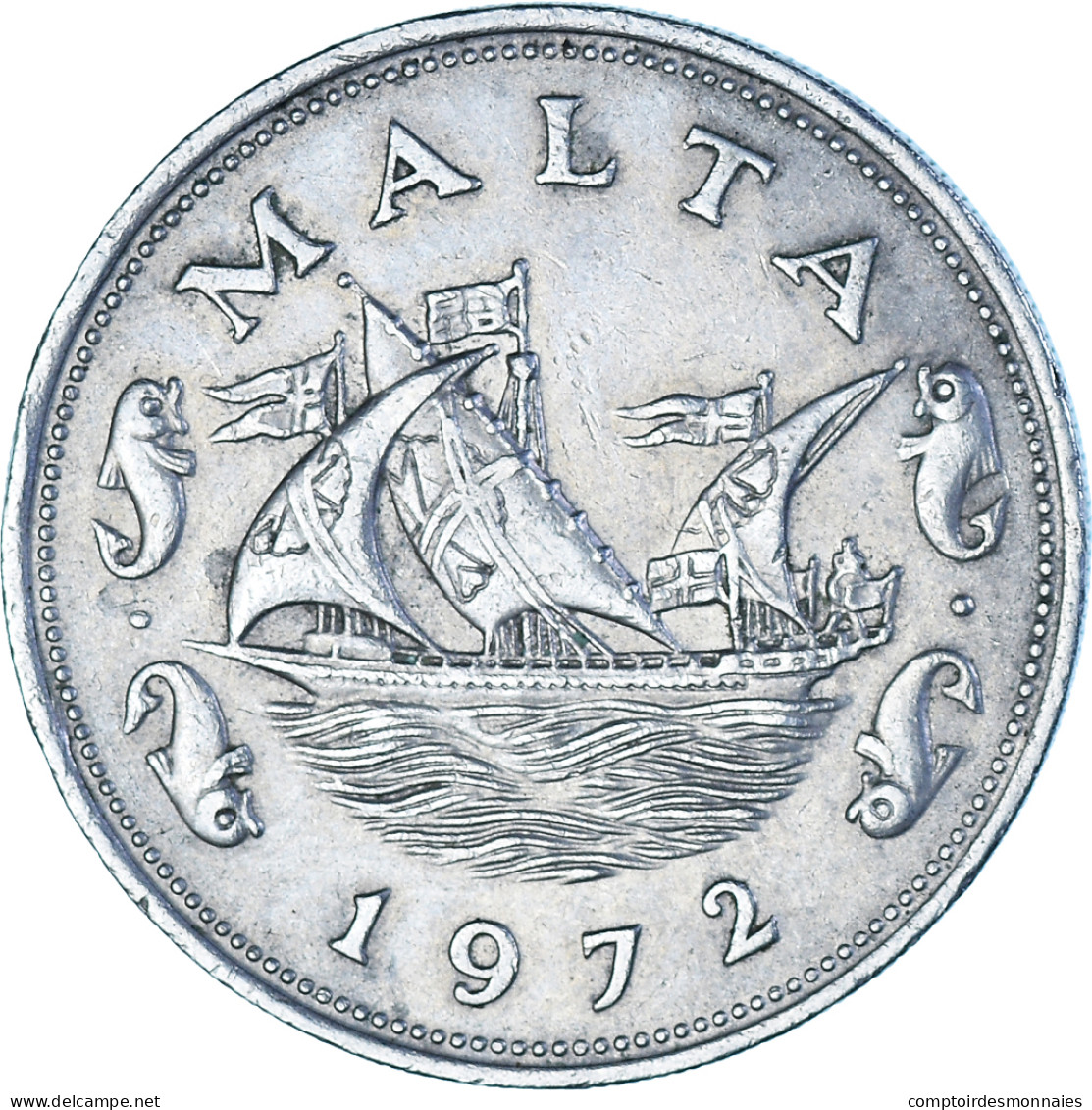 Monnaie, Malte, 10 Cents, 1972 - Malte