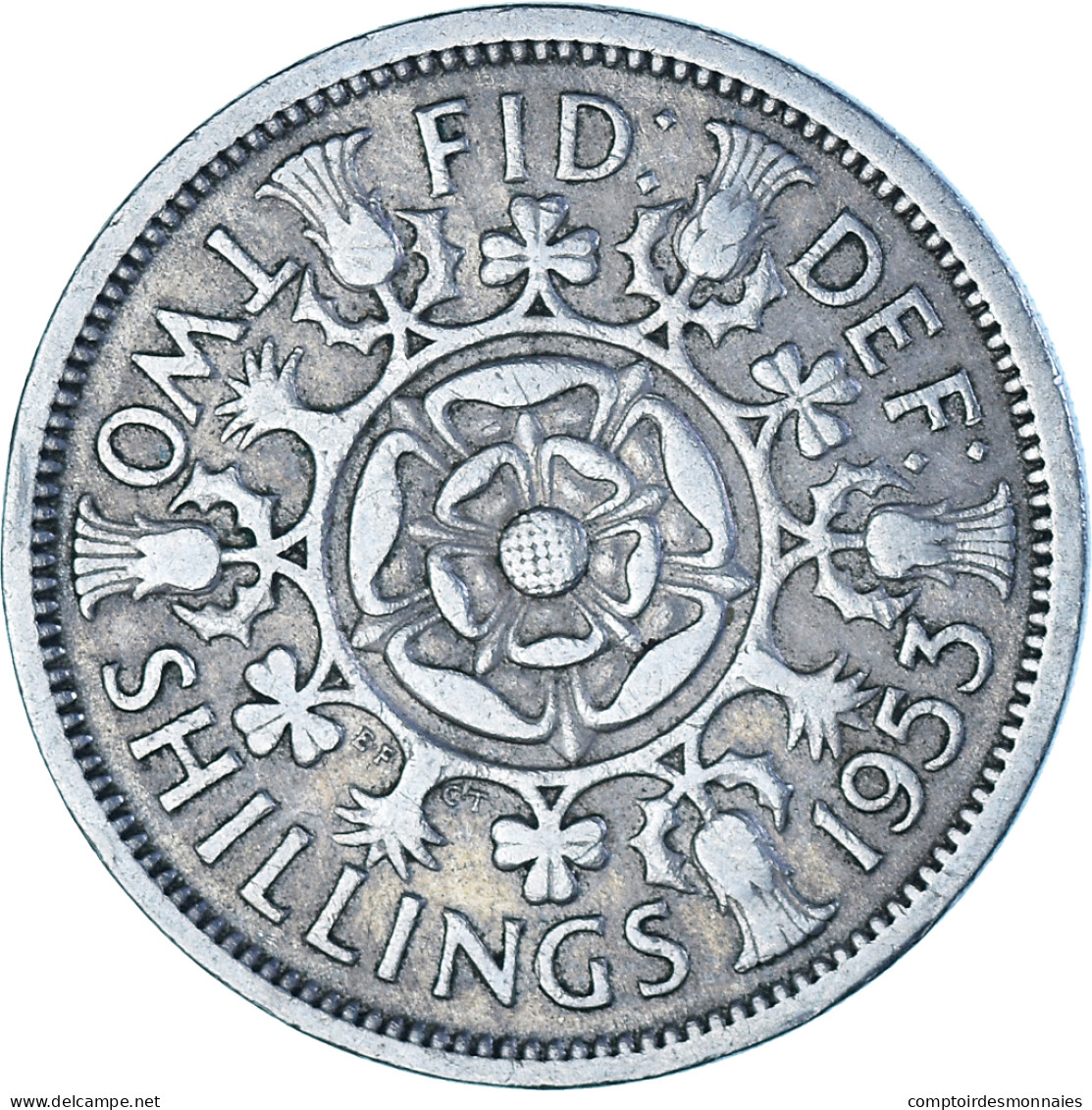 Monnaie, Grande-Bretagne, Florin, Two Shillings, 1953 - J. 1 Florin / 2 Schillings