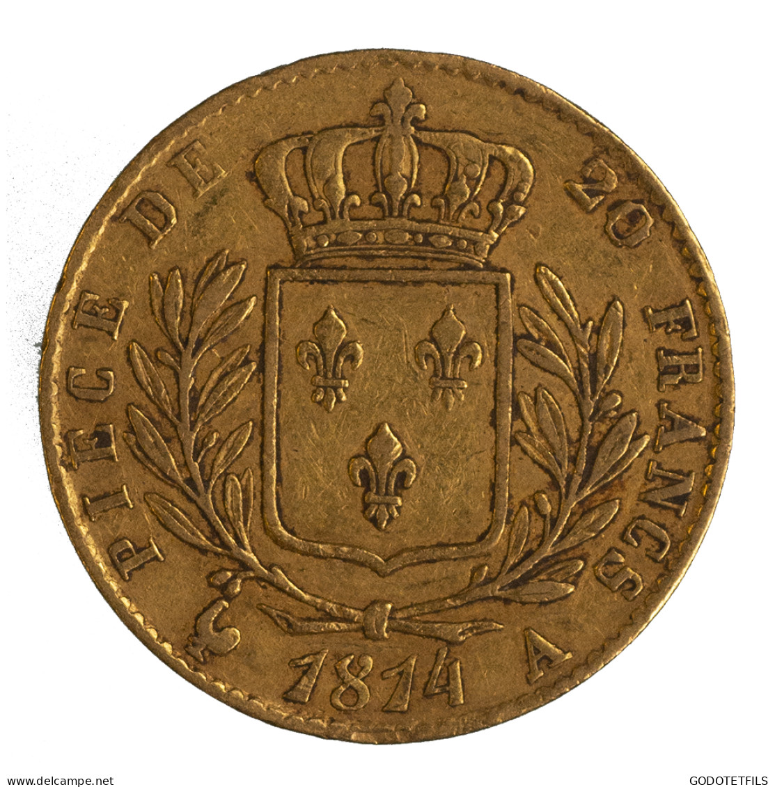 20 Francs Or Louis XVIII 1814 Paris - 40 Francs (oro)