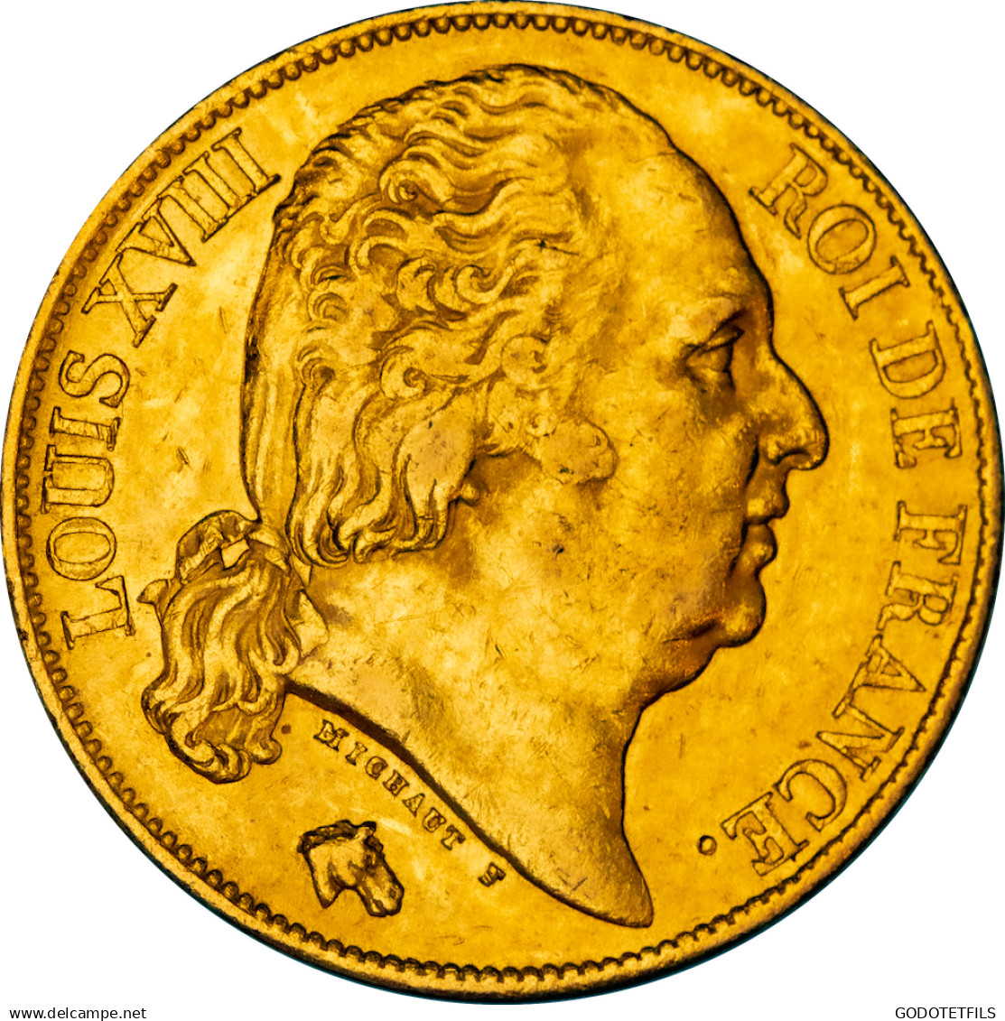 Restauration 20 Francs Or Louis XVIII 1818 Paris - 20 Francs (gold)