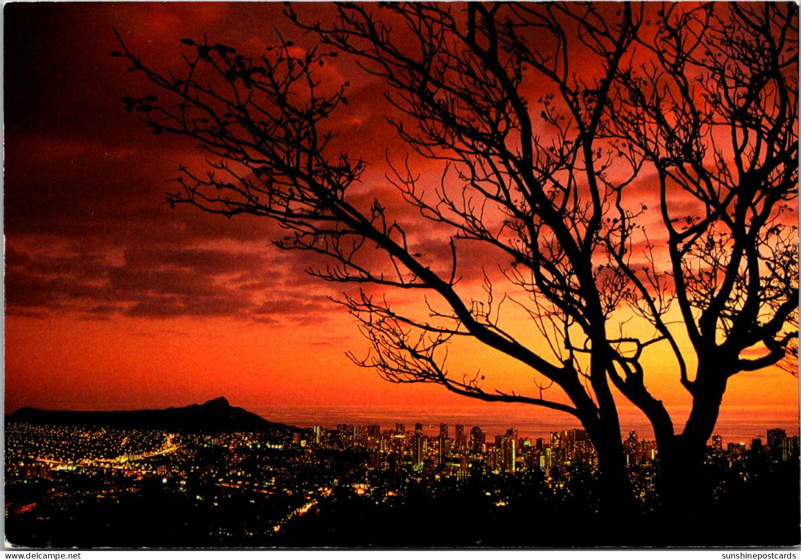 Hawaii Waikiki Skyline At Sunset - Honolulu