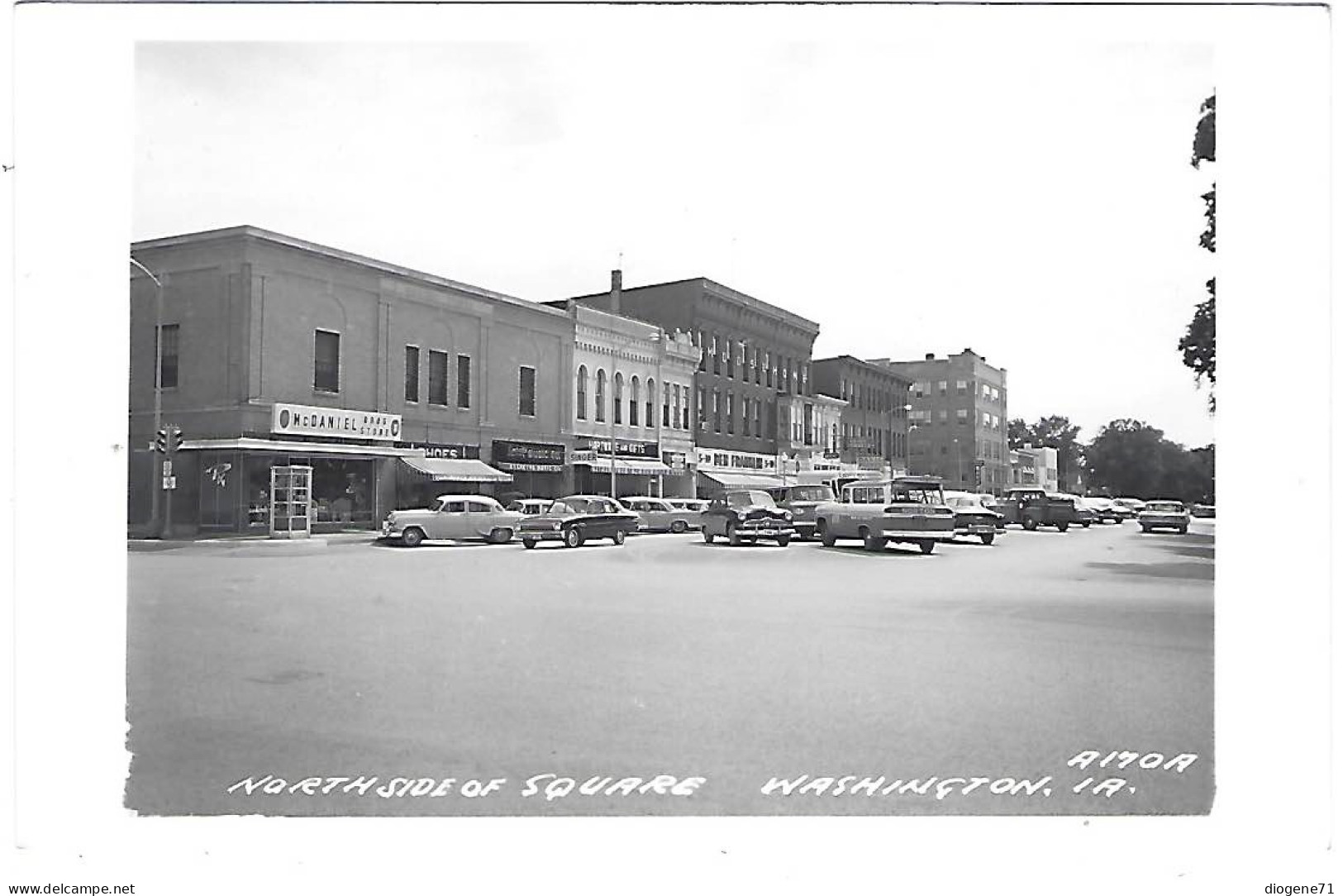 Washington IA Northside Of Square Photo Postcard Oldtimers Rare Cook Milwaukee - Sonstige & Ohne Zuordnung