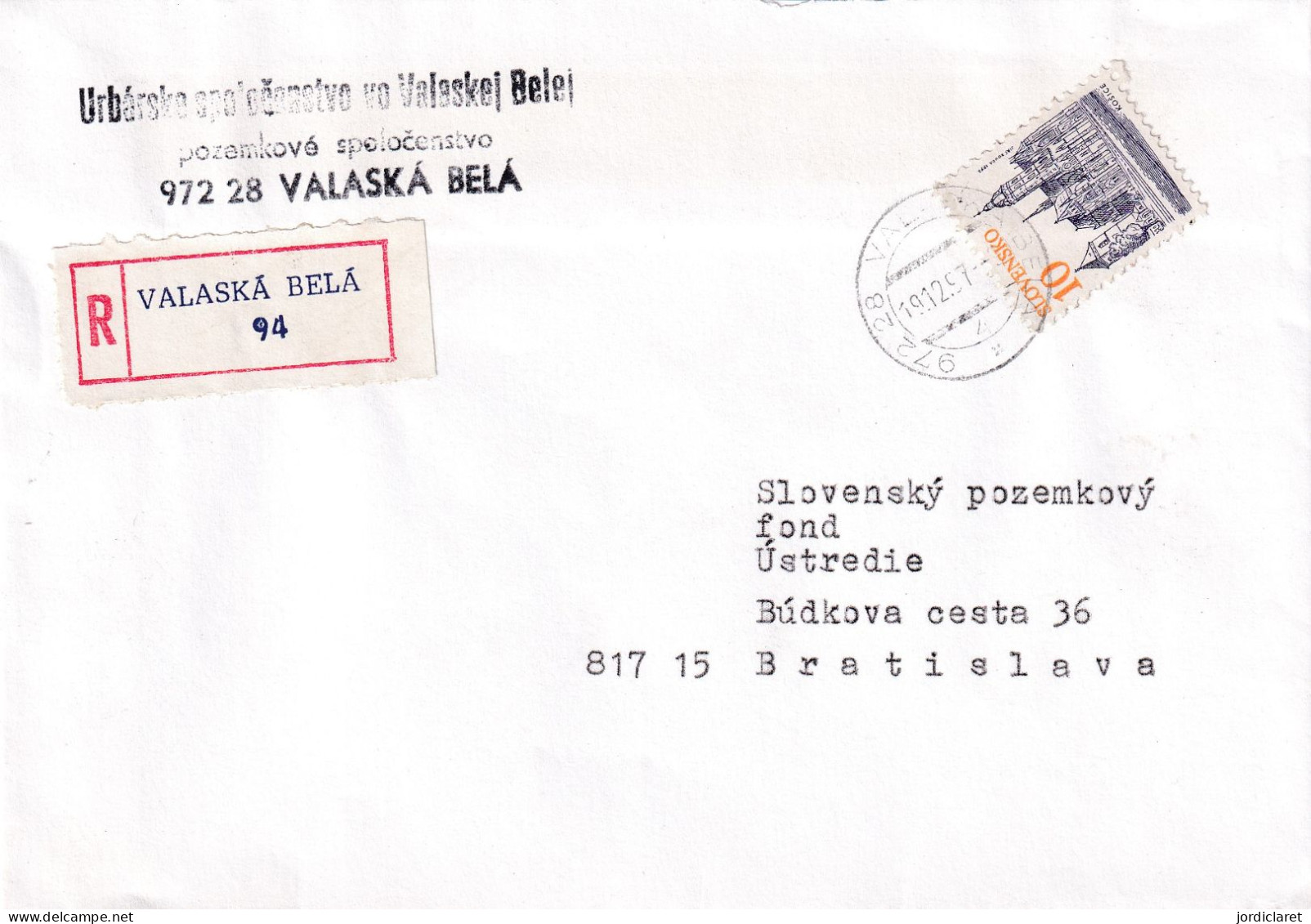 LETTER 1997 REGISTERED VALASKA BELA - Cartas & Documentos