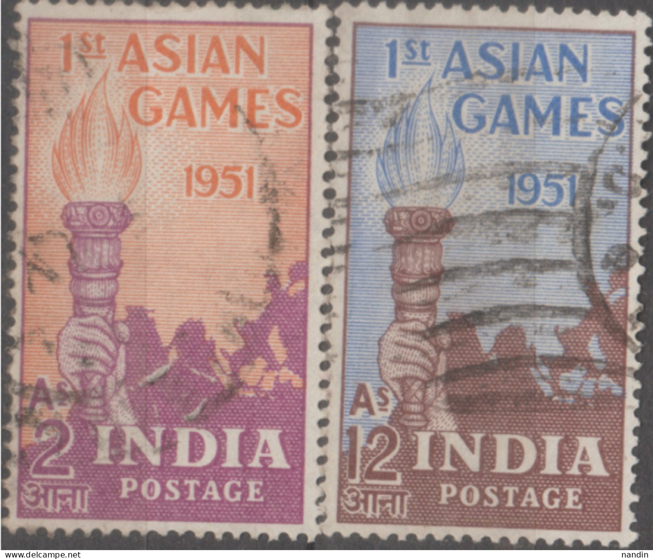 USED STAMP FROM 1951 INDIA ON FIRST ASIAN GAMES,NEW DELHI - Gebraucht