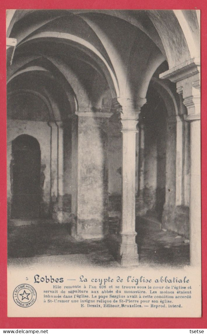 Lobbes - La Crypte De L'église Abbatiale ... Historique ( Voir Verso ) - Lobbes