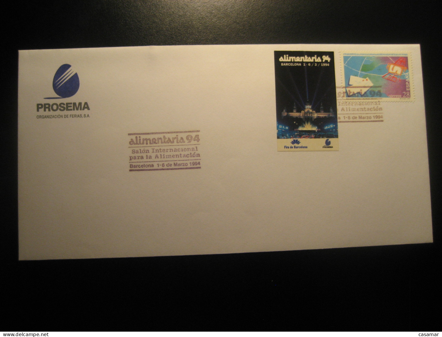 BARCELONA 1994 Alimentaria Food Fair Poster Stamp Vignette On Cancel Prosema Cover SPAIN - Alimentation