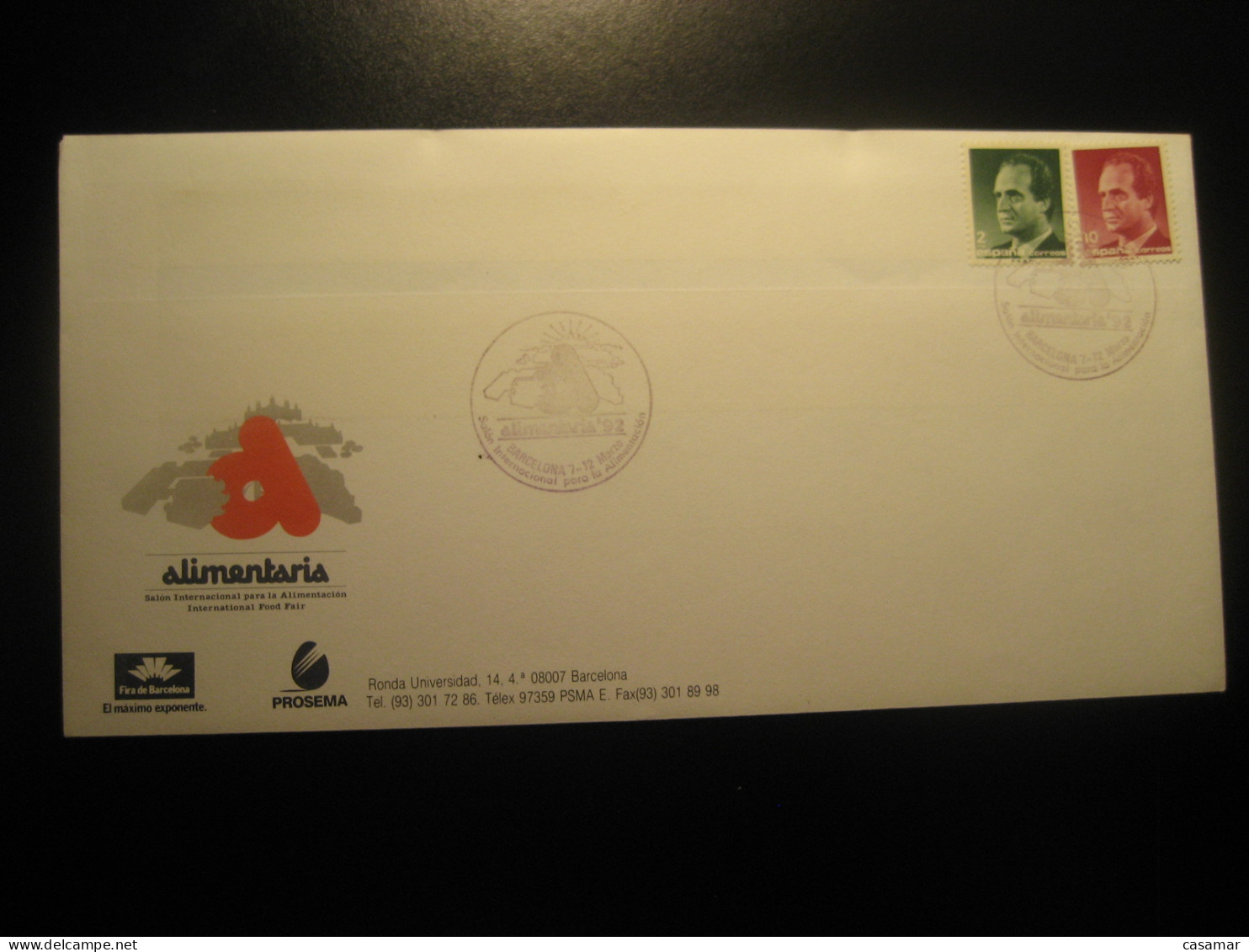 BARCELONA 1992 Alimentaria Food Fair Cancel Cover SPAIN - Alimentation