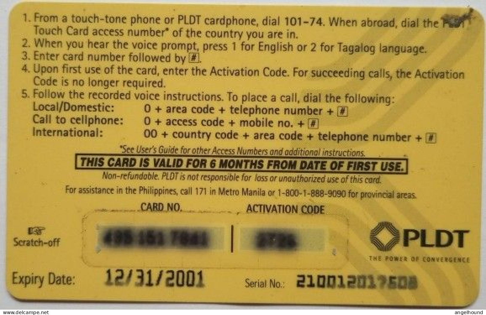 Philippines PLDT Touchcard P200 " X-MEN " - Filippine