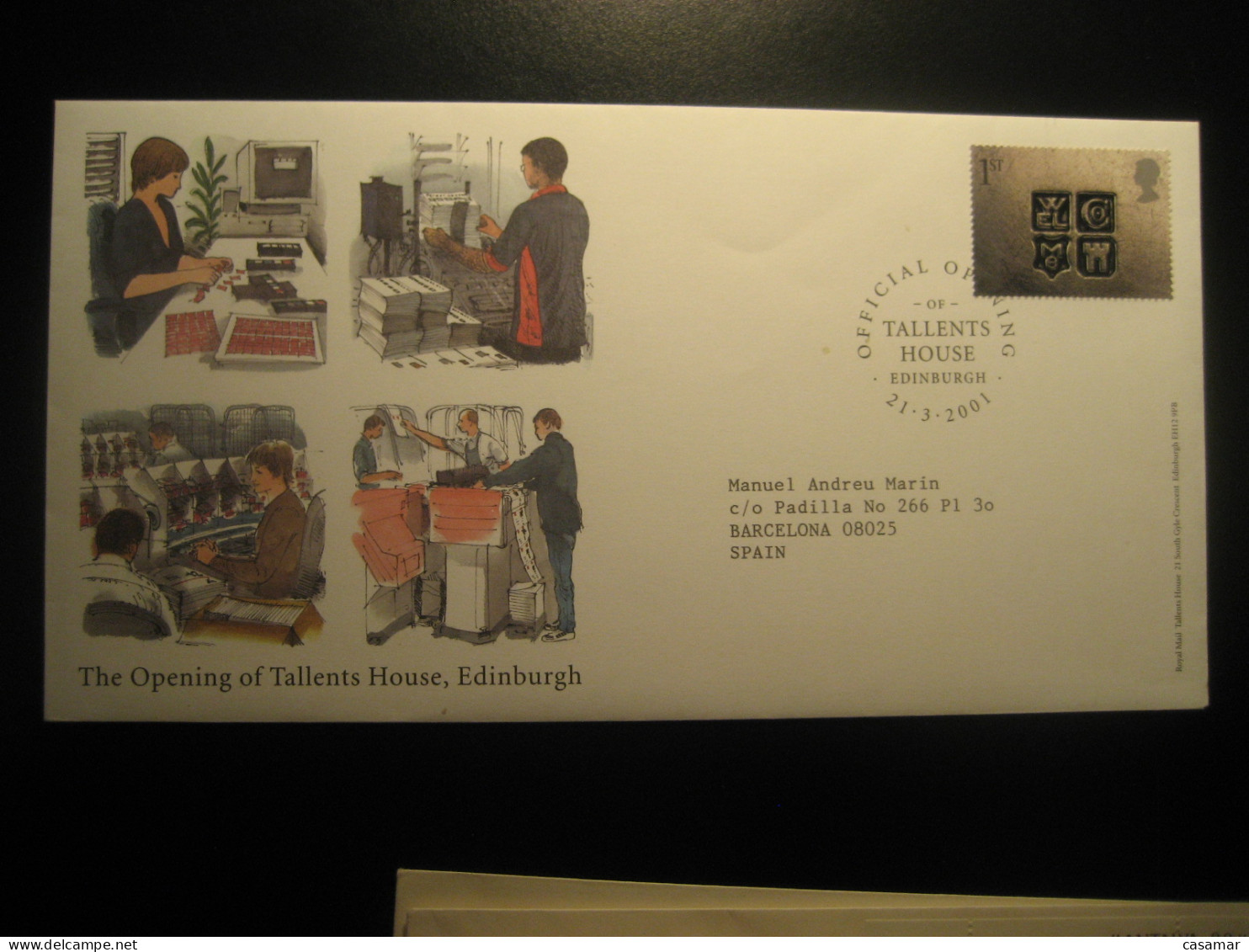 EDINBURGH Scotland 2001 The Opening Of Tallents House Cancel Cover GREAT BRITAIN - Lettres & Documents