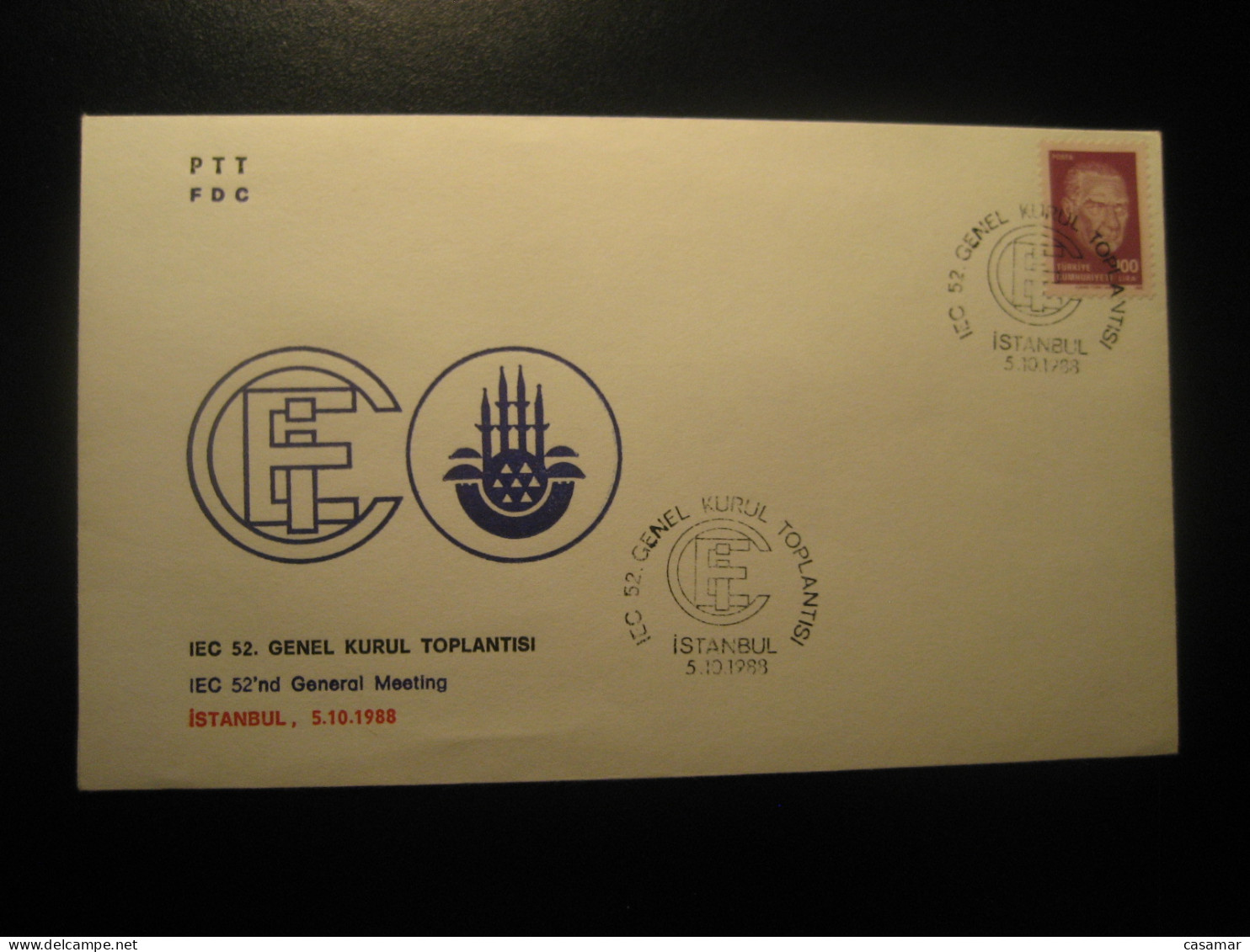 ISTANBUL 1988 IEC General Meeting Cancel Cover TURKEY - Brieven En Documenten