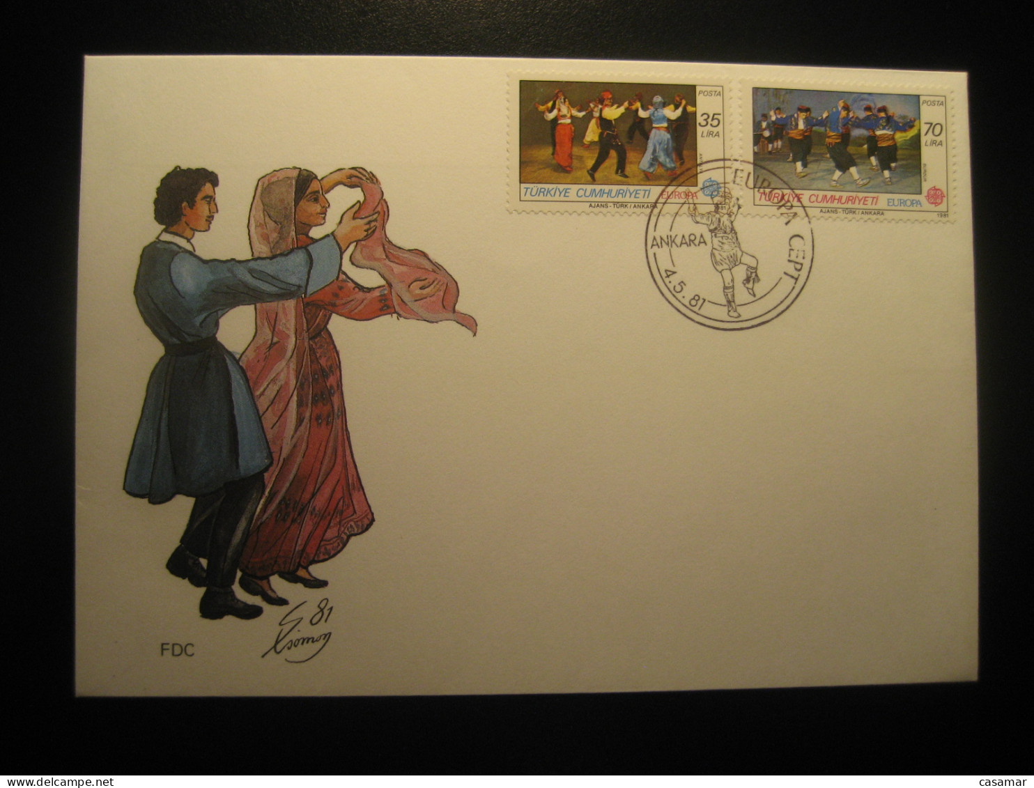 ANKARA 1981 Europa CEPT Typical Dances Folklore FDC Cancel Cover TURKEY - Covers & Documents