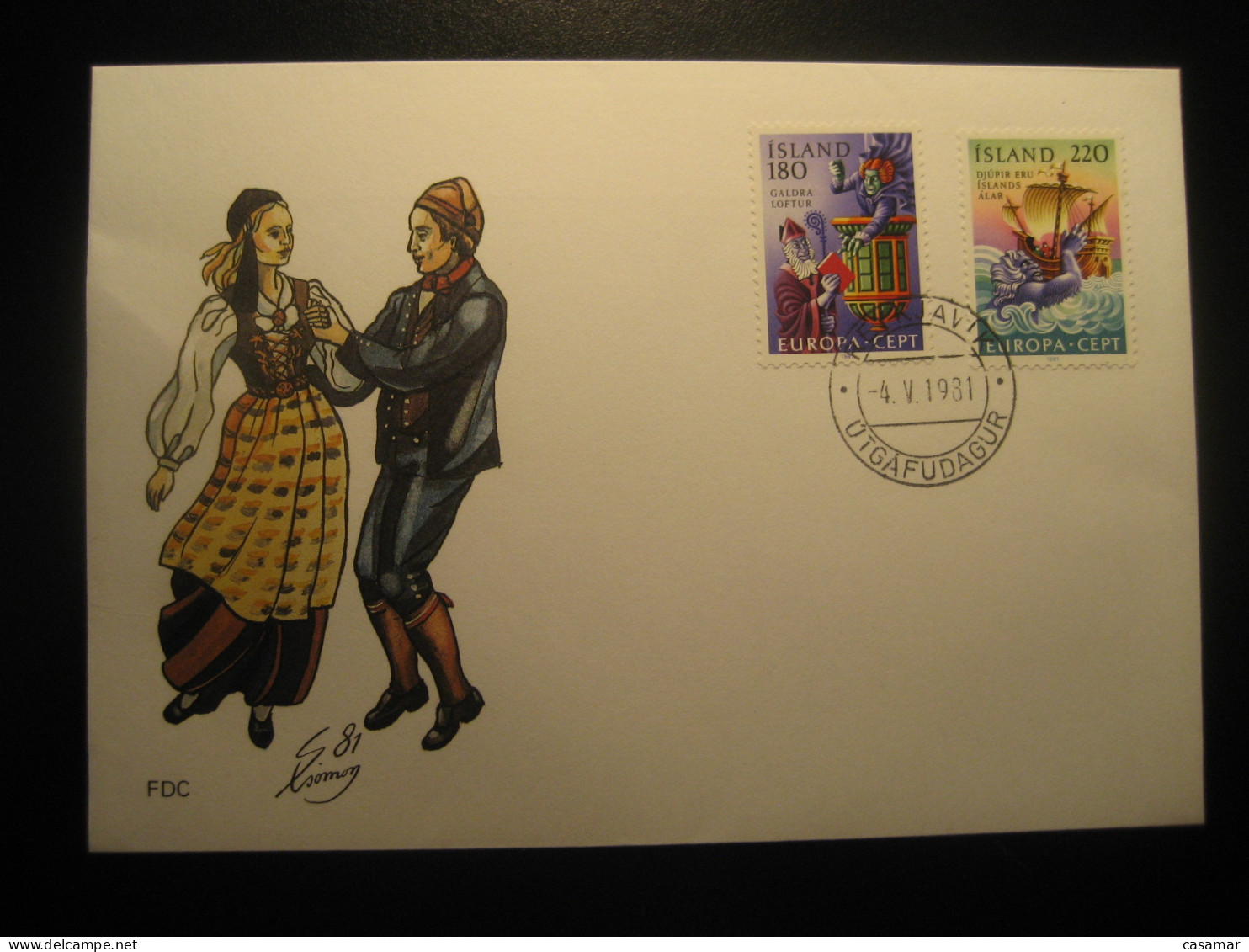 REYKJAVIK 1981 Europa CEPT Typical Dances Folklore Mythology Mythologie FDC Cancel Cover ICELAND - Covers & Documents