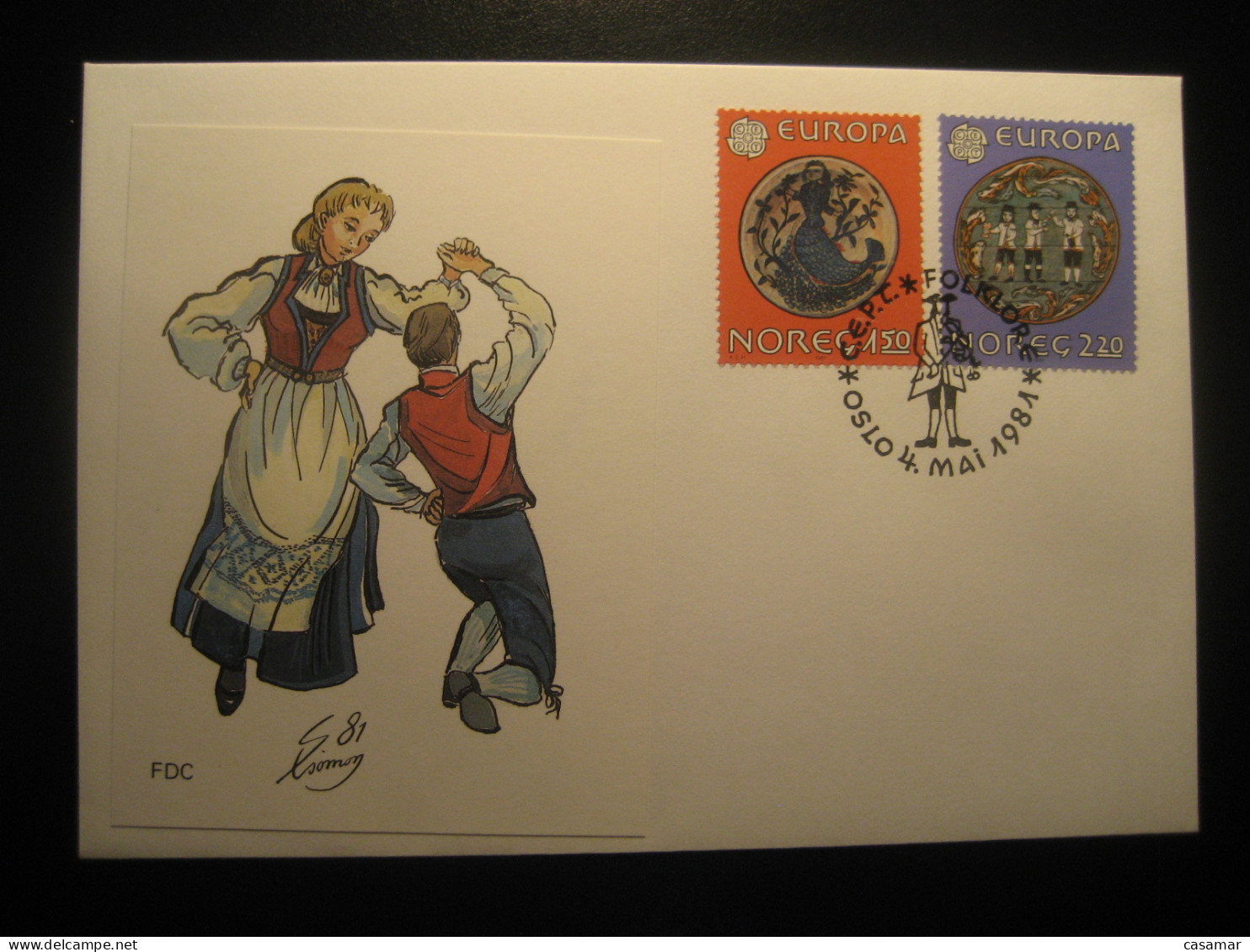 OSLO 1981 Sea Mermaid Mythology Mythologie Europa CEPT Typical Dances Folklore FDC Cancel Cover NORWAY - Lettres & Documents