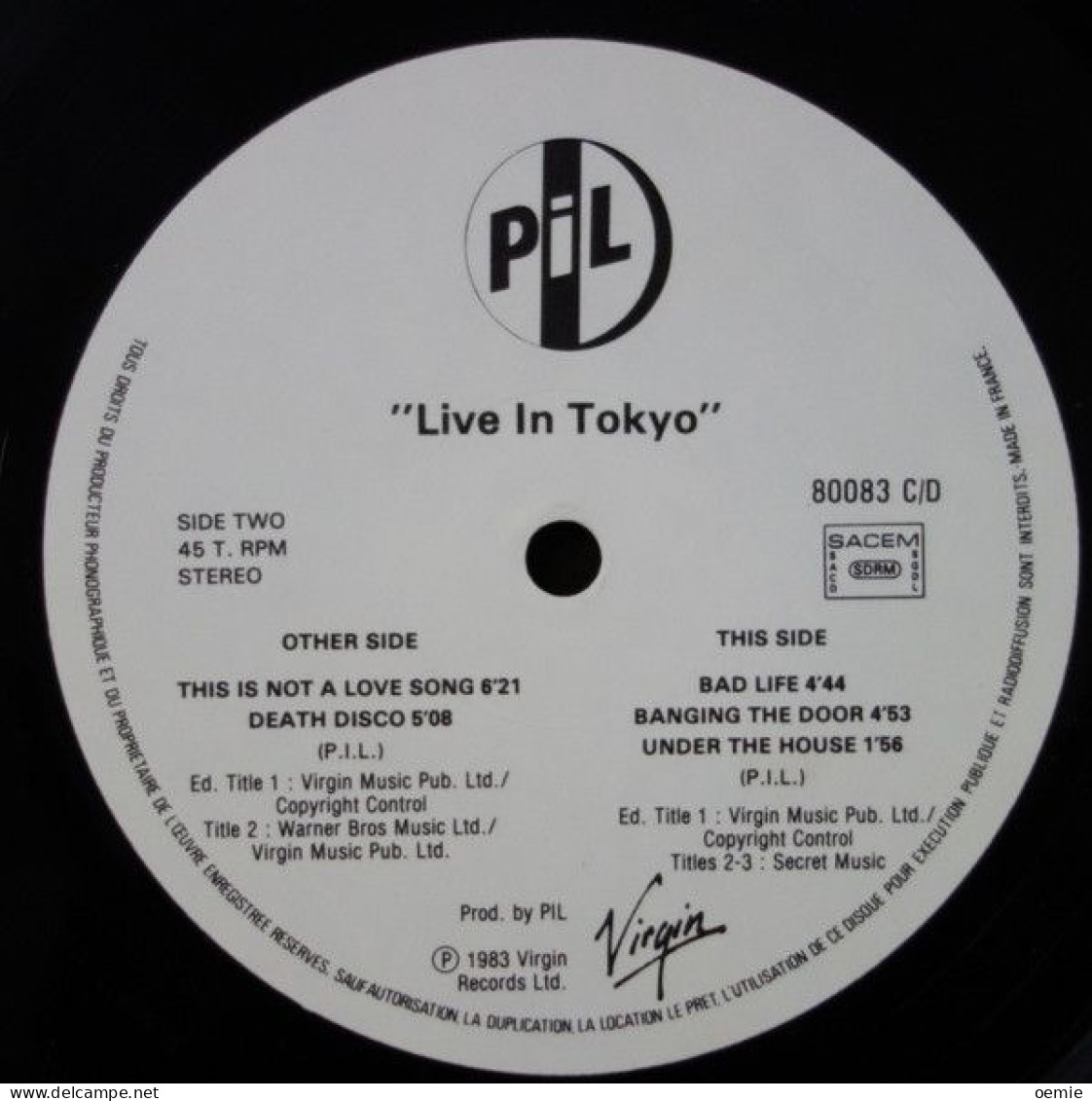 PUBLIC IMAGE LIMITED  / LIVE IN TOKYO  ALBUM  DOUBLE - Other - English Music