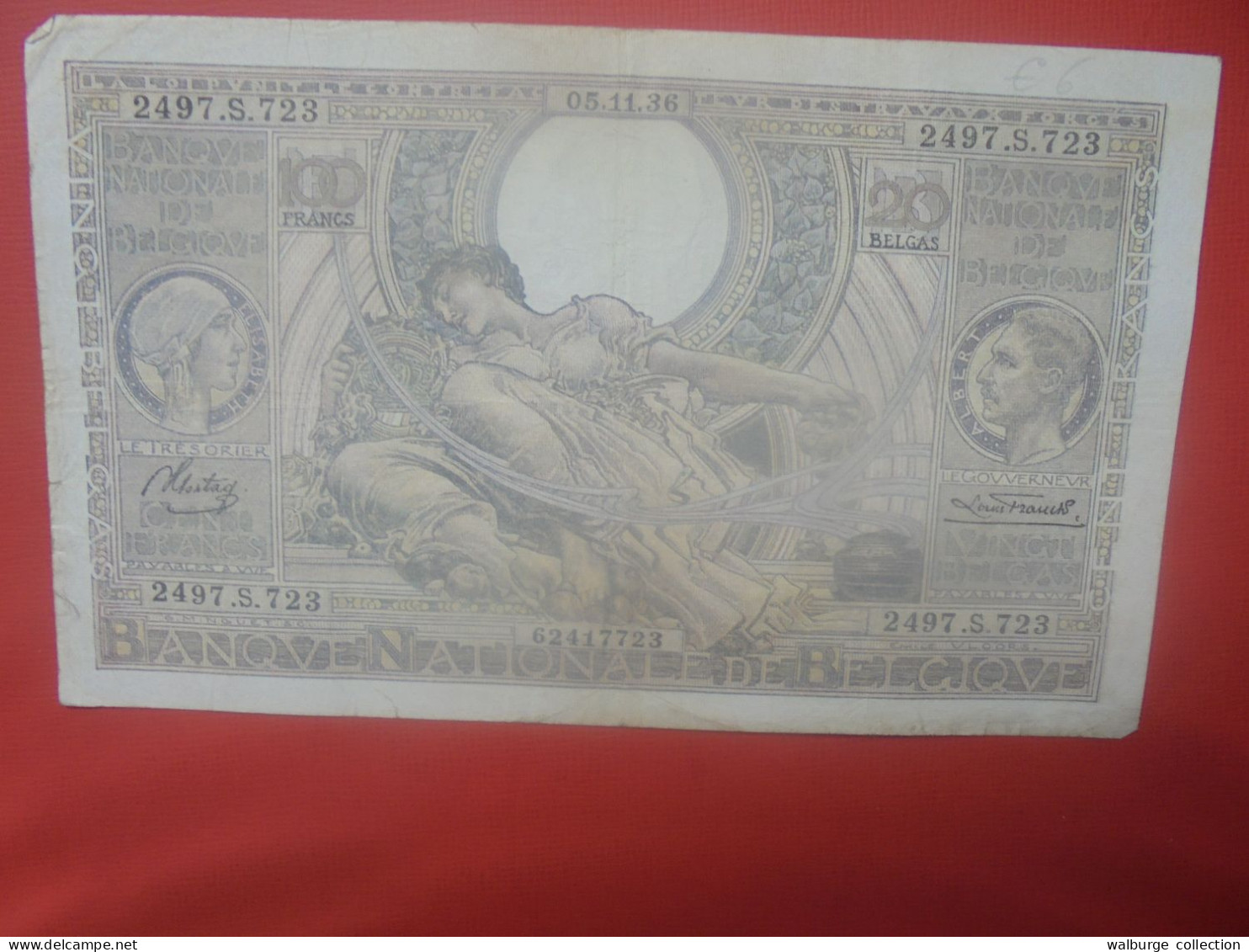 BELGIQUE 100 Francs 5-11-36 Circuler (B.18) - 100 Francs & 100 Francs-20 Belgas