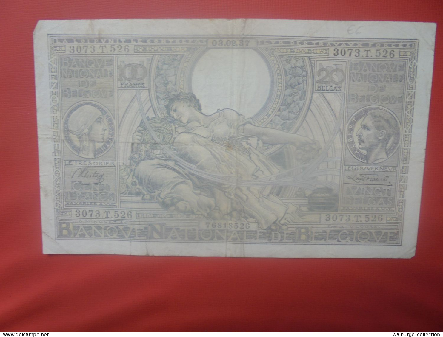 BELGIQUE 100 Francs 3-2-37 Circuler (B.18) - 100 Francs & 100 Francs-20 Belgas