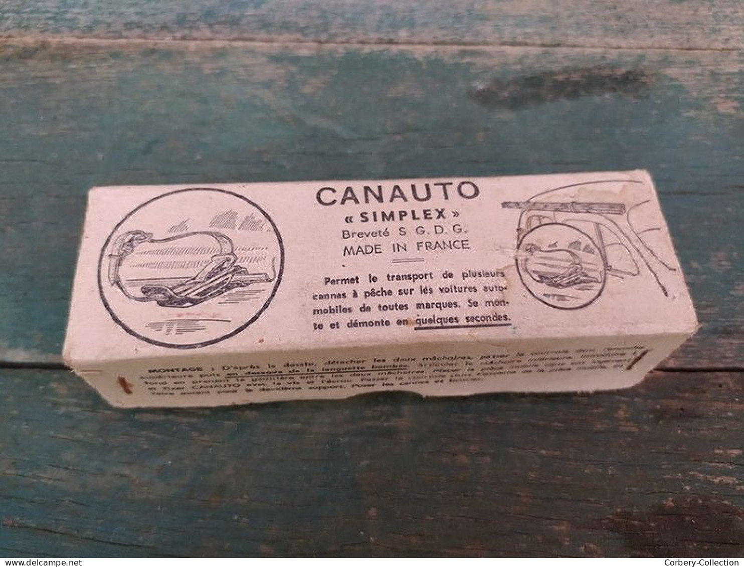 Ancienne Fixation Cannes à Pêche Vintage Canauto Simplex - Vissen