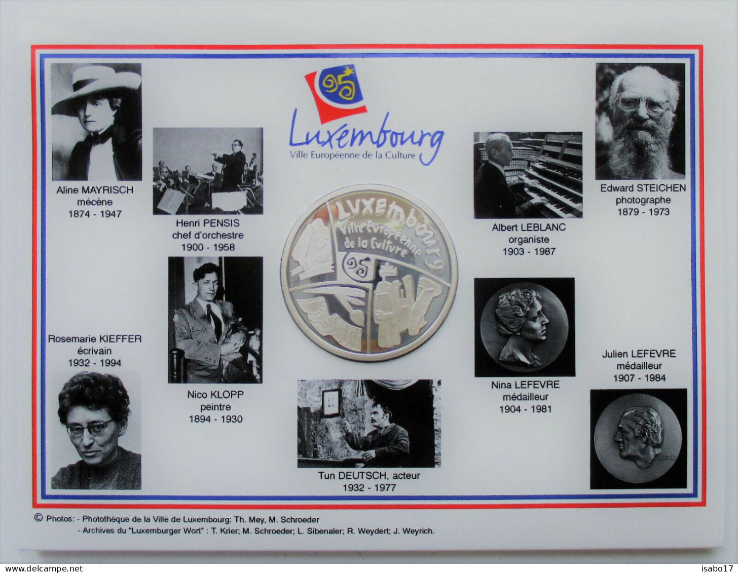 Monnaie Commemorative 1995 "Villes Européennes De La Culture" Luxembourg 500 F - Luxembourg