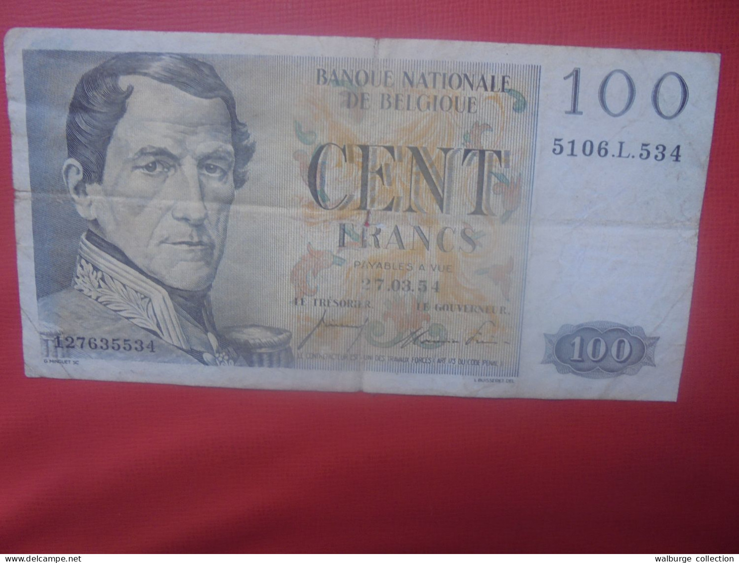 BELGIQUE 100 Francs 1954 Circuler (B.18) - 100 Francs