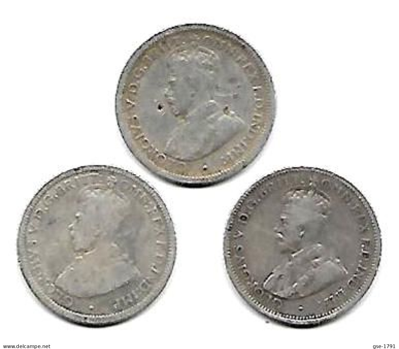 AUSTRALIE  Georges V  Six Pence  Lot De 3  (m,sy)   1921-1924-1925 TB - Ohne Zuordnung