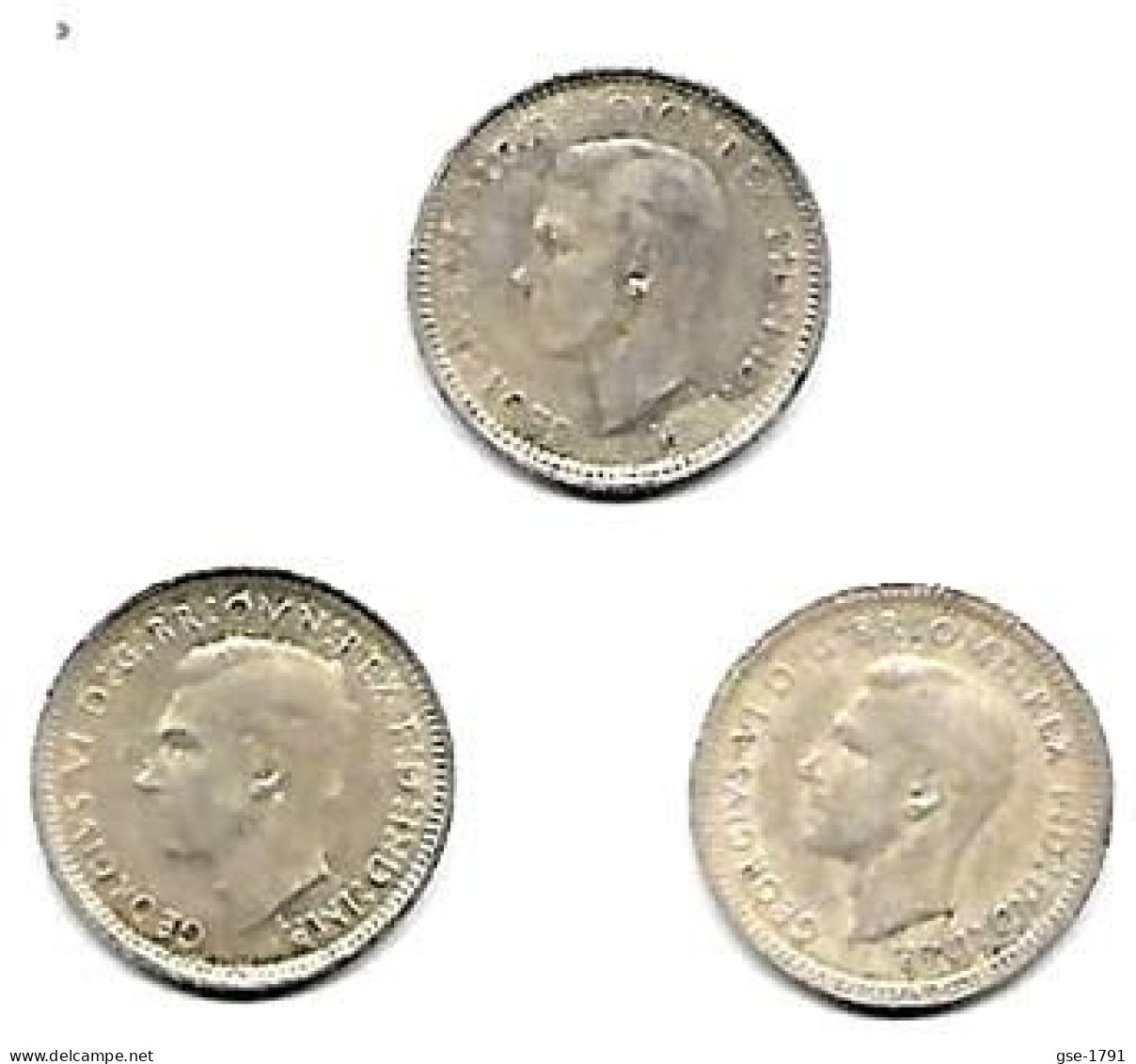 AUSTRALIE  Georges VI  3 Pence  Lot De 3  (D,m,S)   1942 D-1943m- 1944S  TB - Non Classés