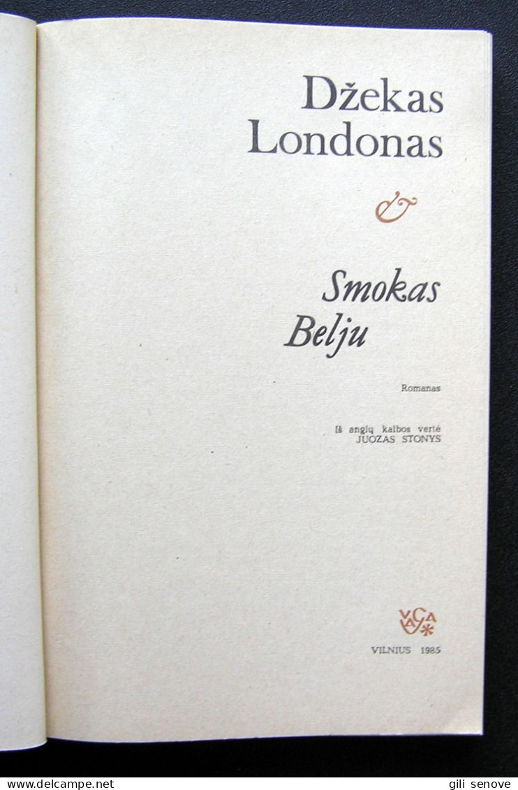 Lithuanian Book / Smokas Belju Jack London 1985 - Romane