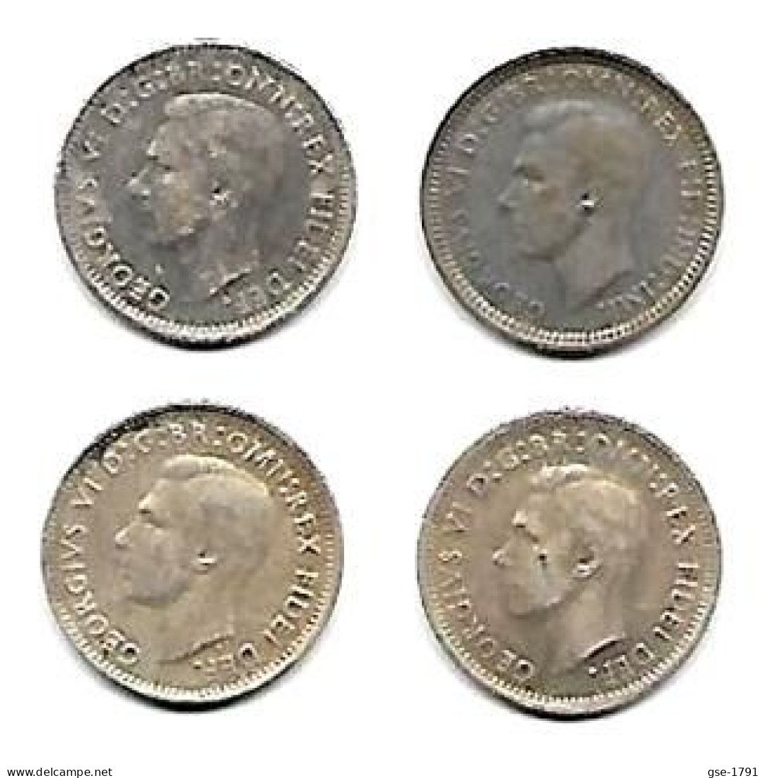 AUSTRALIE  Georges VI  3 Pence  Lot De 4 Argent     1948m-1949m-1950m-1951m-  TB - Sin Clasificación