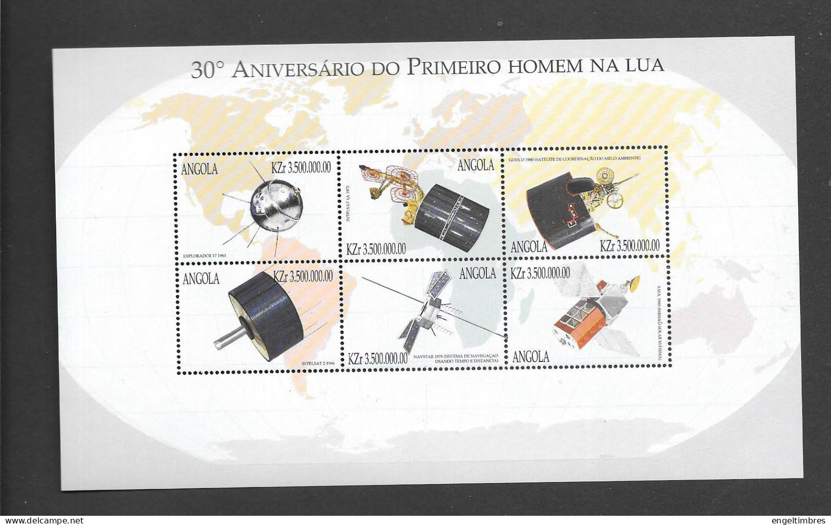 ANGOLA -   1999   SHEET 30TH ANNIVERSARY OF THE MAN ON THE MOON -     - See Scan - Angola