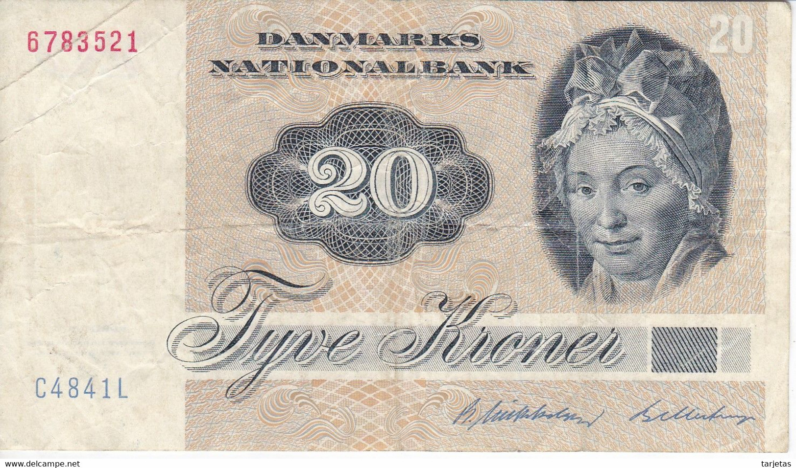 BILLETE DE DINAMARCA DE 20 KRONER DEL AÑO 1972  (BANK NOTE) - Dinamarca
