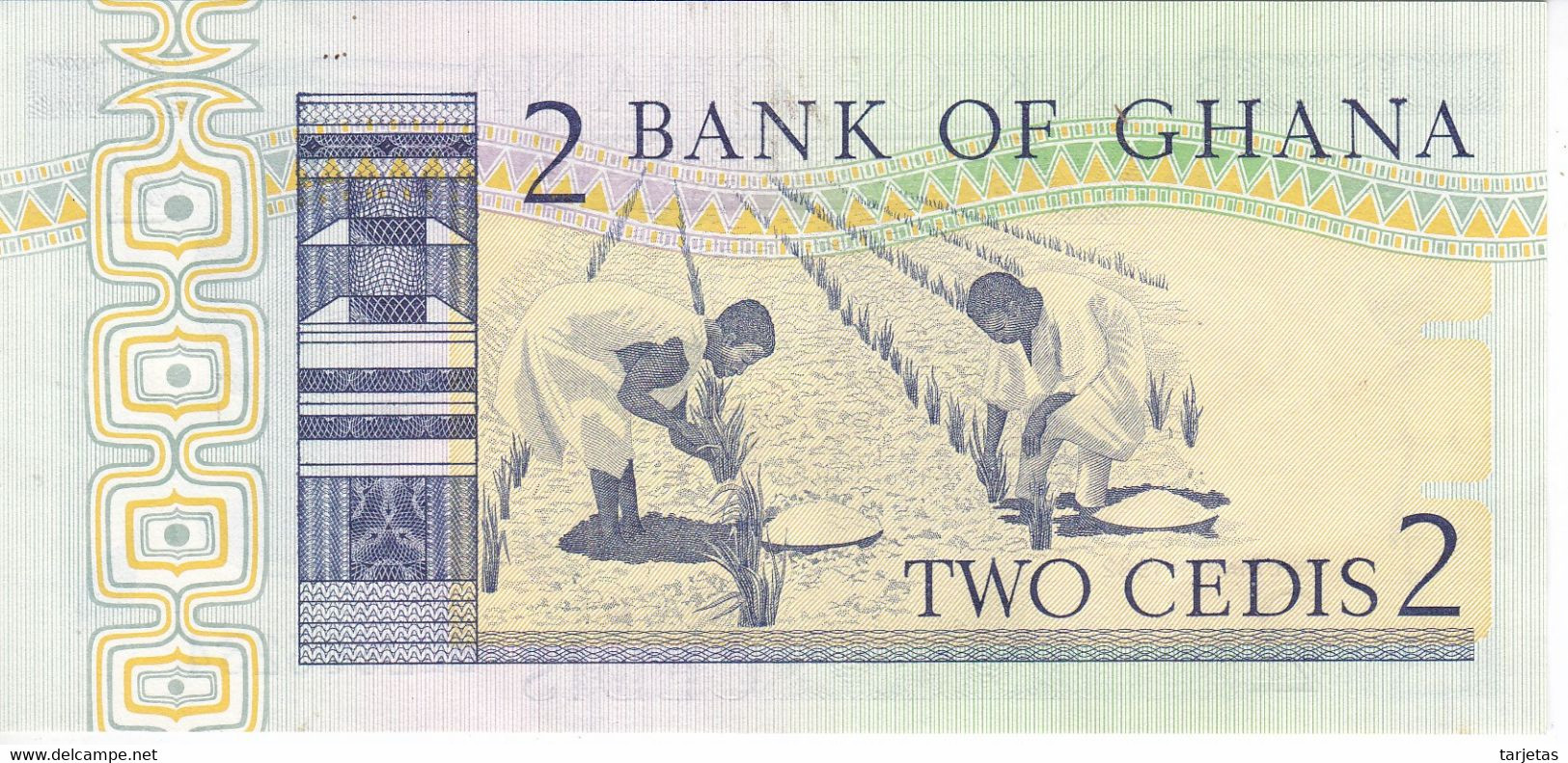 BILLETE DE GHANA DE 2 CEDIS DEL AÑO 1982 EN CALIDAD EBC (XF) (BANKNOTE) - Ghana
