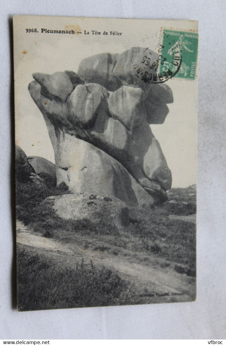 Cpa 1921, Ploumanach, La Tête De Bélier, Dolmen, Menhirs Et Rochers - Dolmen & Menhirs