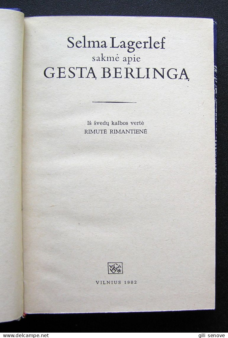 Lithuanian Book / Sakmė Apie Gestą Berlingą Selma Lagerlöf 1982 - Novelas