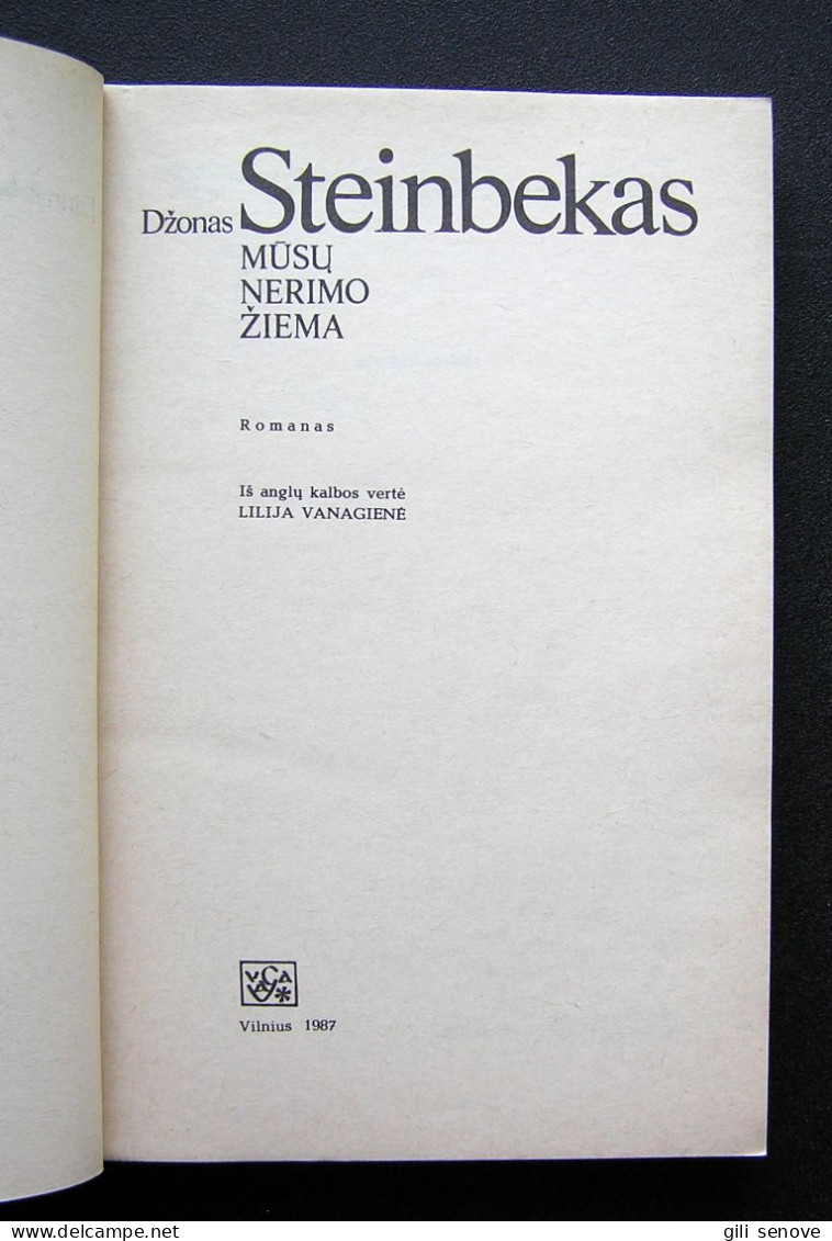 Lithuanian Book / Mūsų Nerimo žiema John Steinbeck 1987 - Romane