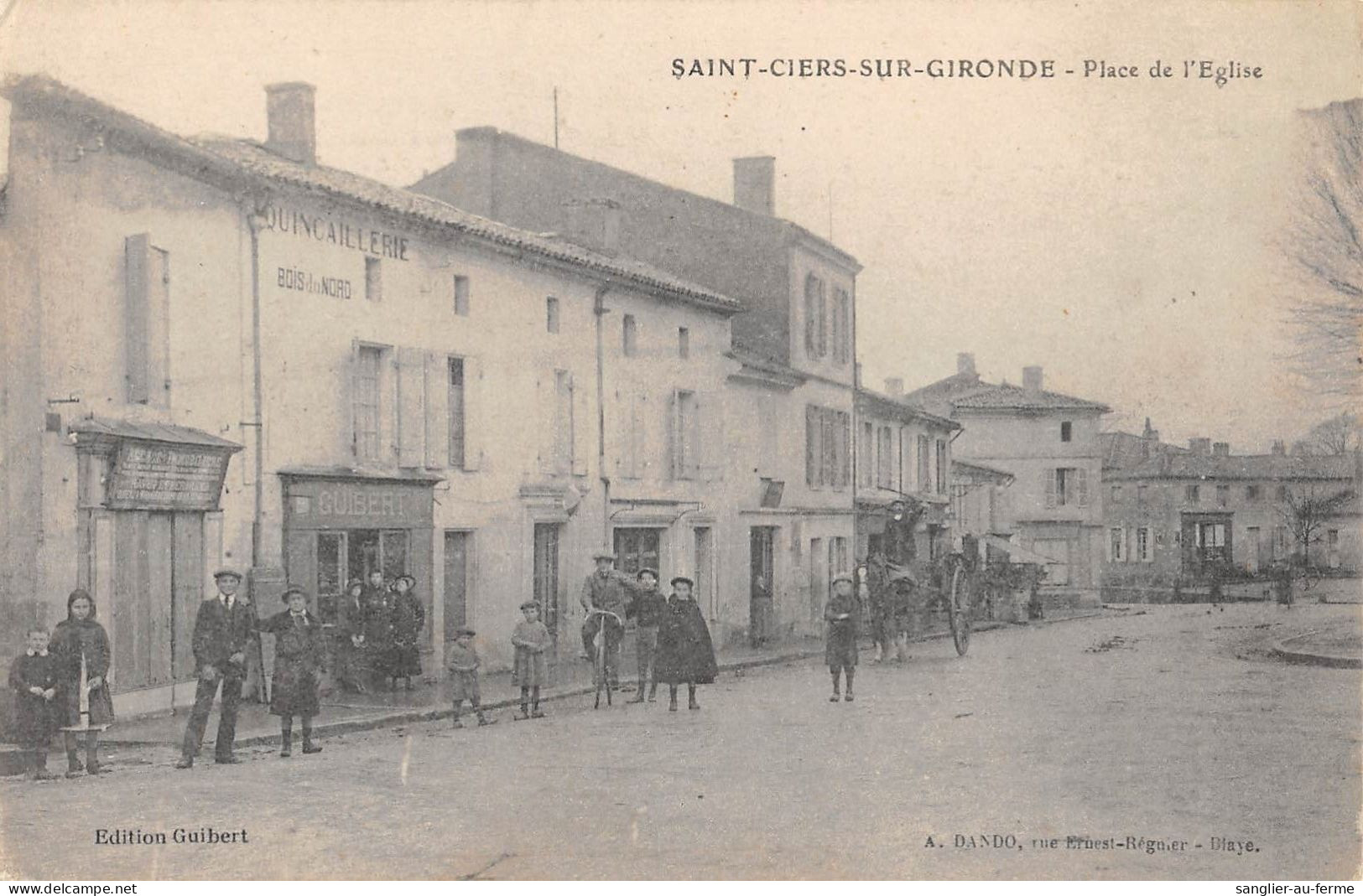 CPA 33 SAINT CIERS SUR GIRONDE / PLACE DE L'EGLISE - Autres & Non Classés