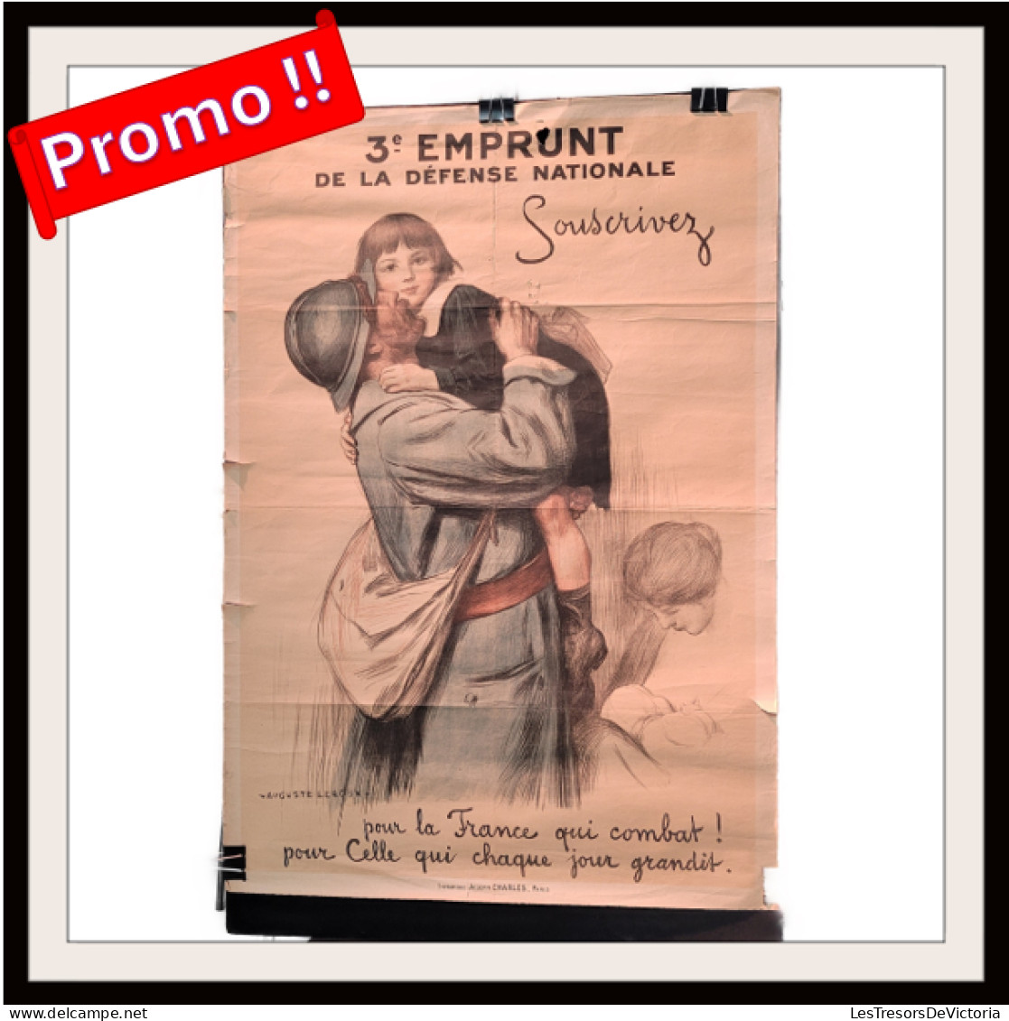 PROMO!!!Affiche De La Guerre 14/18 - 3e Emprunt De La Défense Nationale Illustrée Par Auguste Leroux - #AffairesConclues - Afiches