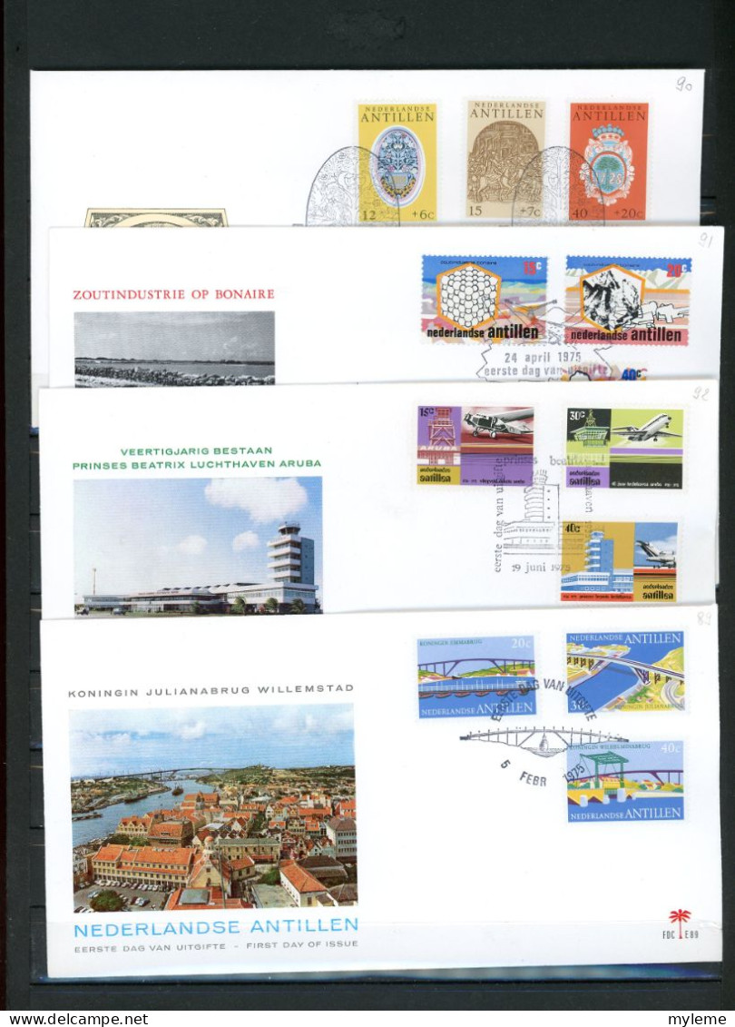 Z34-4 Bel Ensemble De 4 FDC 1er Jour Ou Courriers Des Antilles Néerlandaises.    A Saisir !!! - Curaçao, Nederlandse Antillen, Aruba