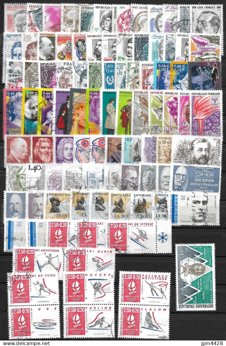 France Lot 124 Timbres Oblitérés  Avec Surtaxe - Lots & Kiloware (mixtures) - Max. 999 Stamps