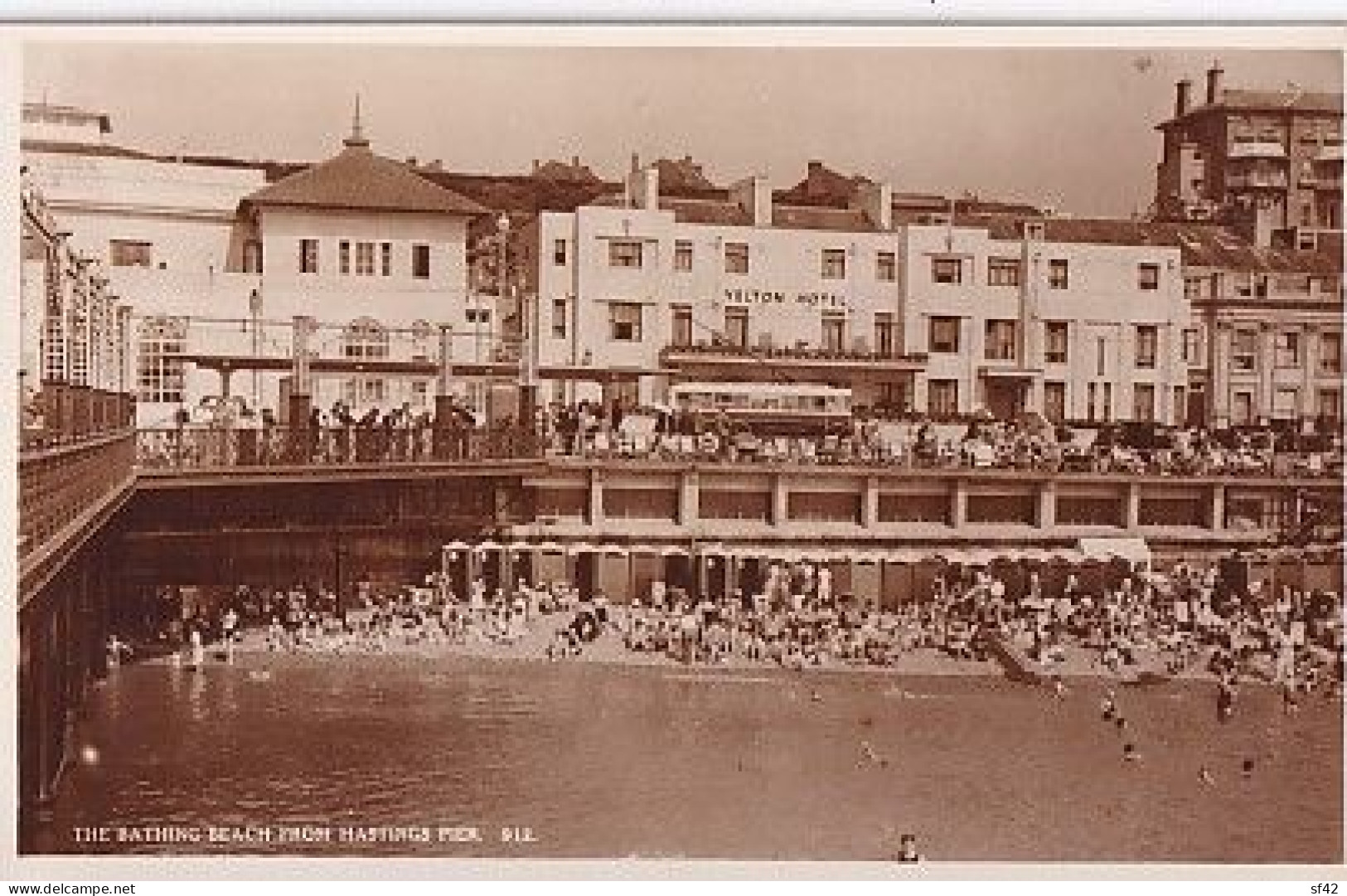 THE BATHING BEACH FROM HASTINGS - Hastings