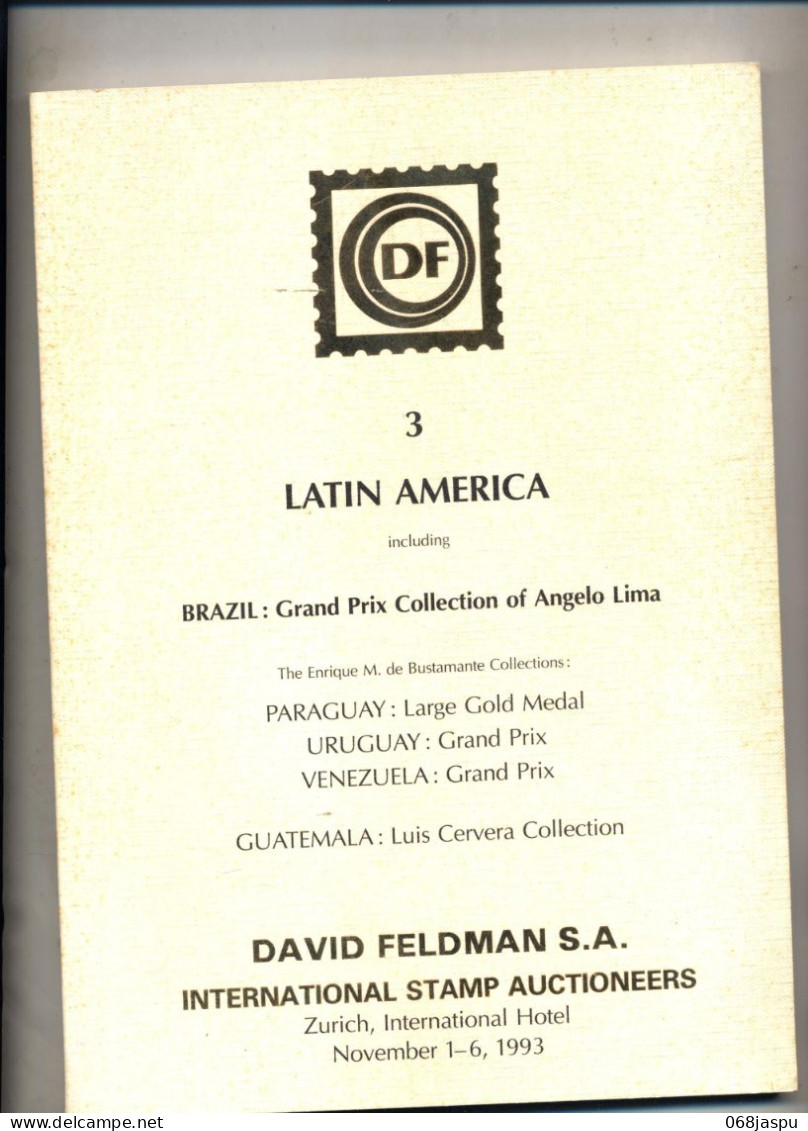 Catalogue Vente Feldmann 1993 Amerique Du Sud - Catálogos De Casas De Ventas