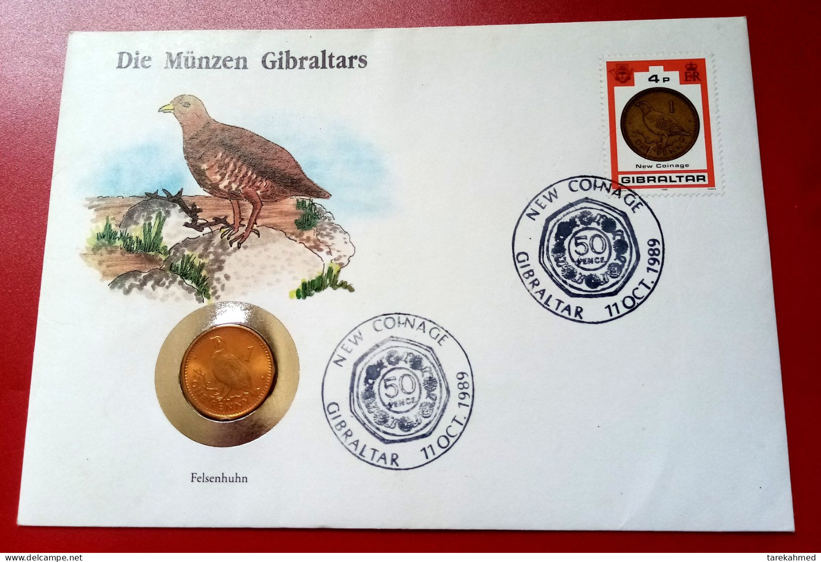 GIBRALTAR 1989,  FDC Of The ONE PENNY Brilliant, Light House. , - Gibraltar