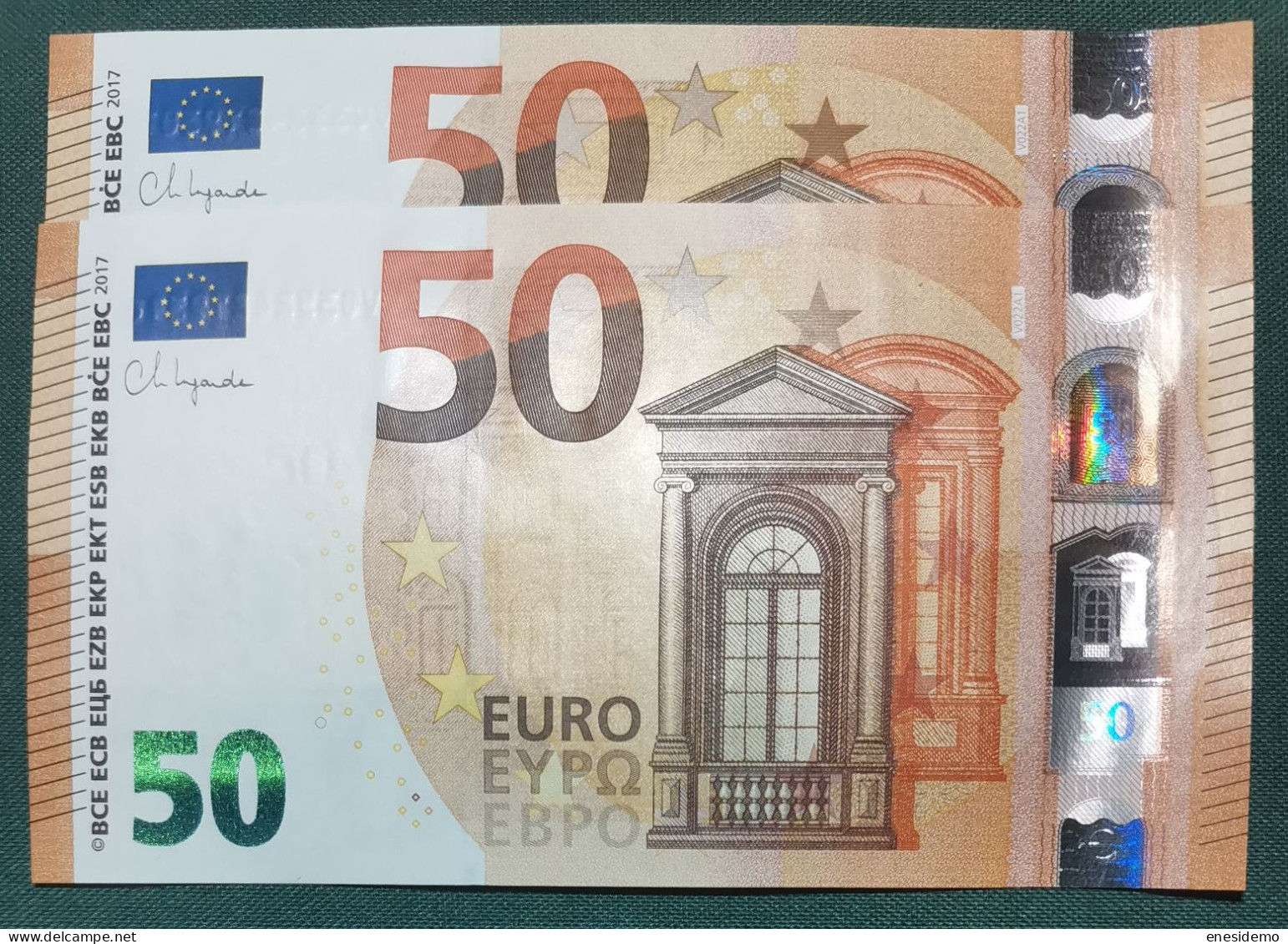 50 EURO SPAIN 2017 LAGARDE V022A1 VC CORRELATIVE COUPLE SC FDS UNCIRCULATED PERFECT - 50 Euro