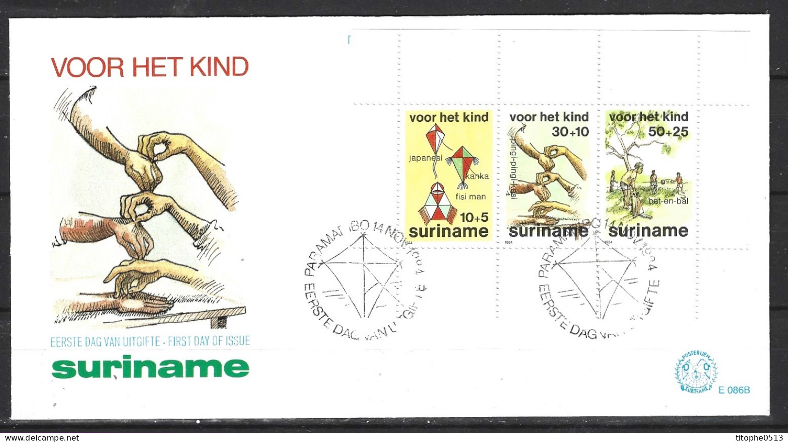 SURINAM : BF 44 Sur Enveloppe 1er Jour (FDC) De 1984. Cricket. - Cricket