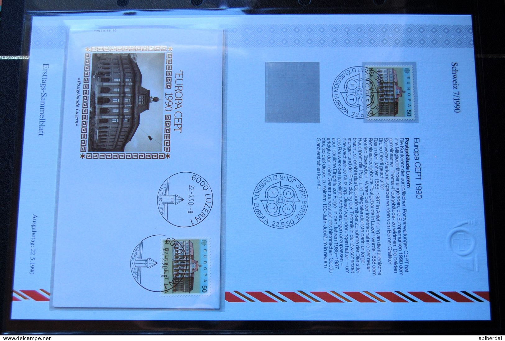 Suisse Switzerland - 1990 2 Collection's Stamp Sheet EUROPA ( Sammelblatt ) - 1990