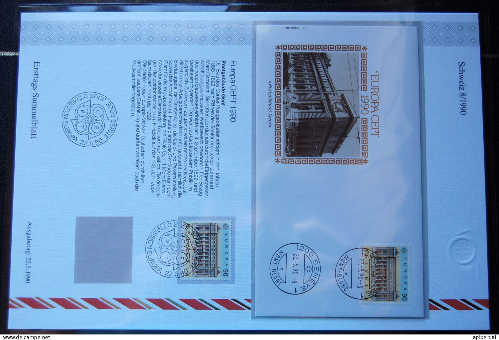 Suisse Switzerland - 1990 2 Collection's Stamp Sheet EUROPA ( Sammelblatt ) - 1990